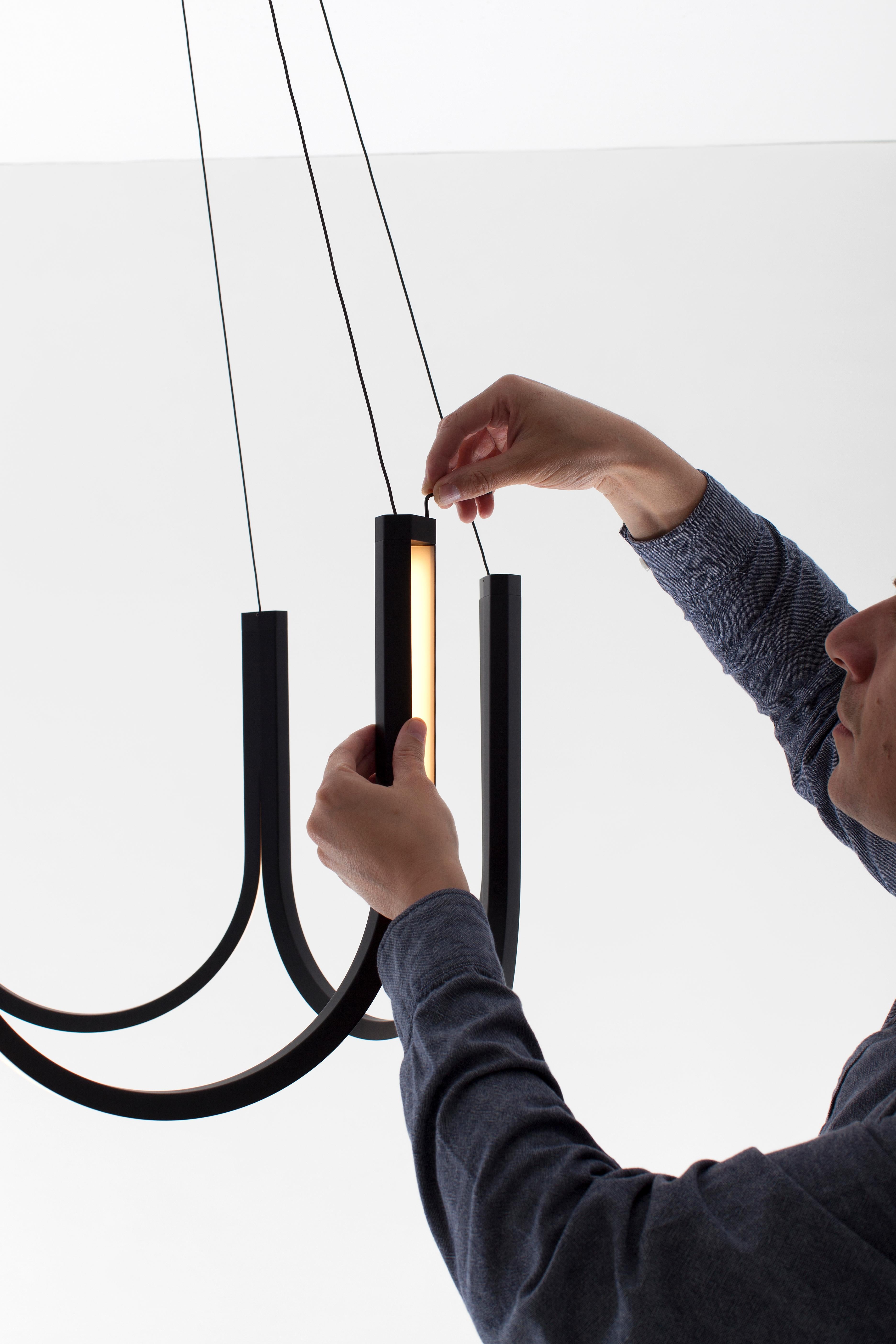 French Contemporary Pendant Lamp 'U7' Black
