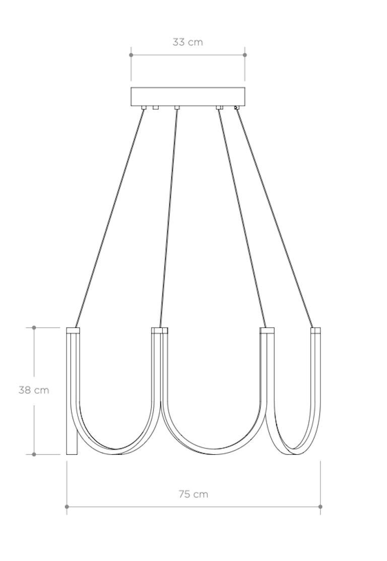 Aluminum Contemporary Pendant Lamp 'U7' Brass For Sale
