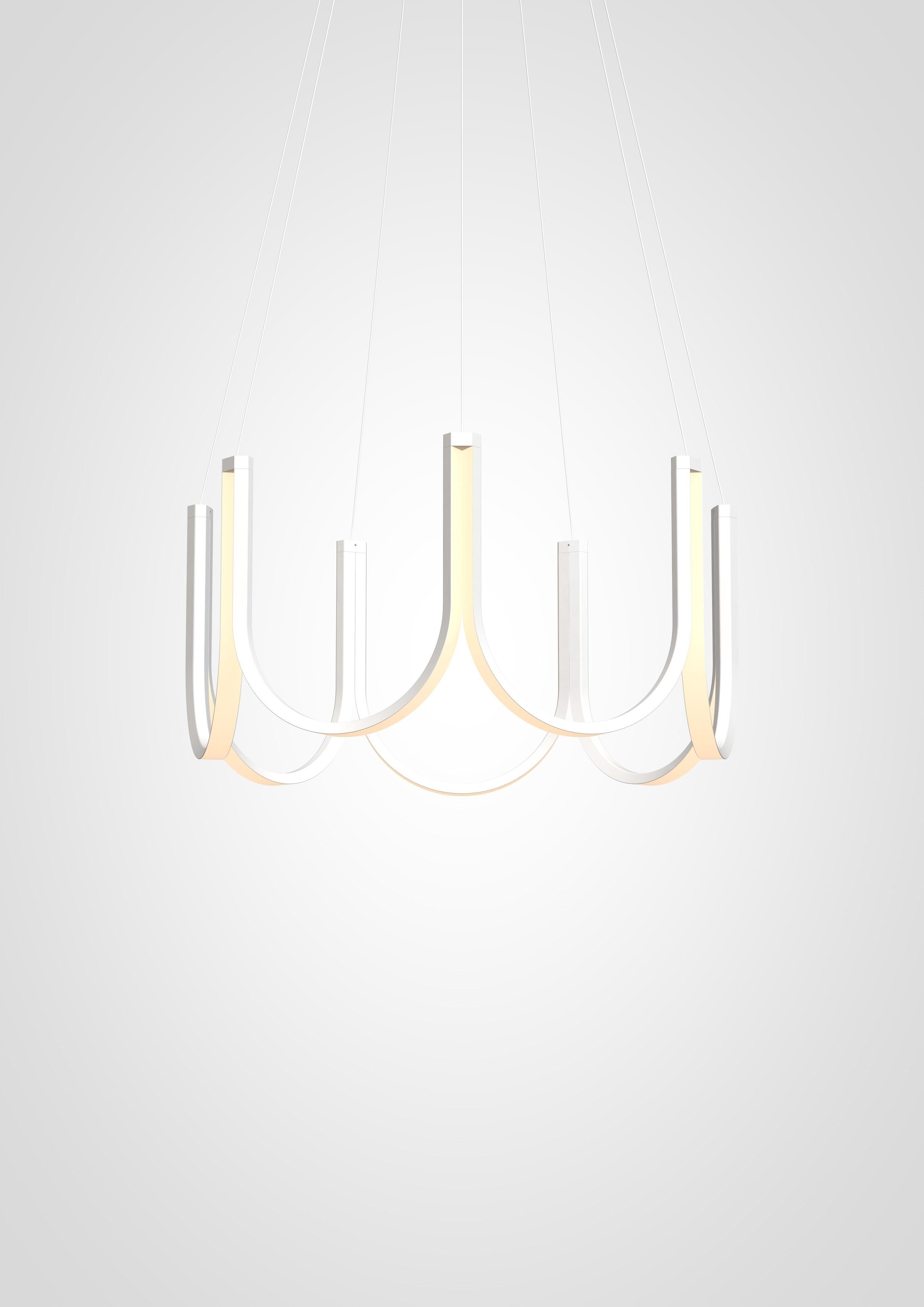 Lampe à suspension contemporaine blanche « U7 » en vente 5