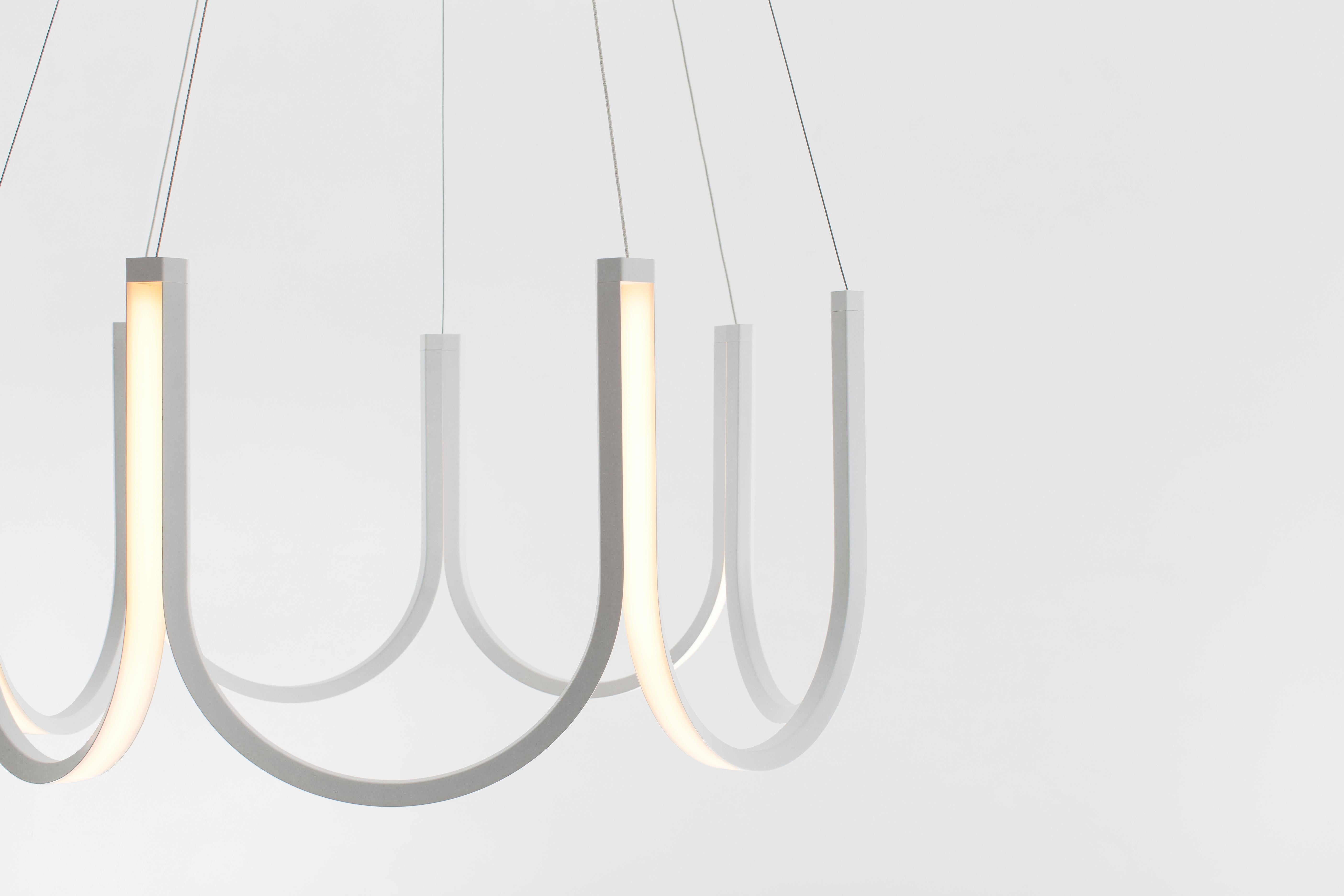 Aluminum Contemporary Pendant Lamp 'U7' White For Sale