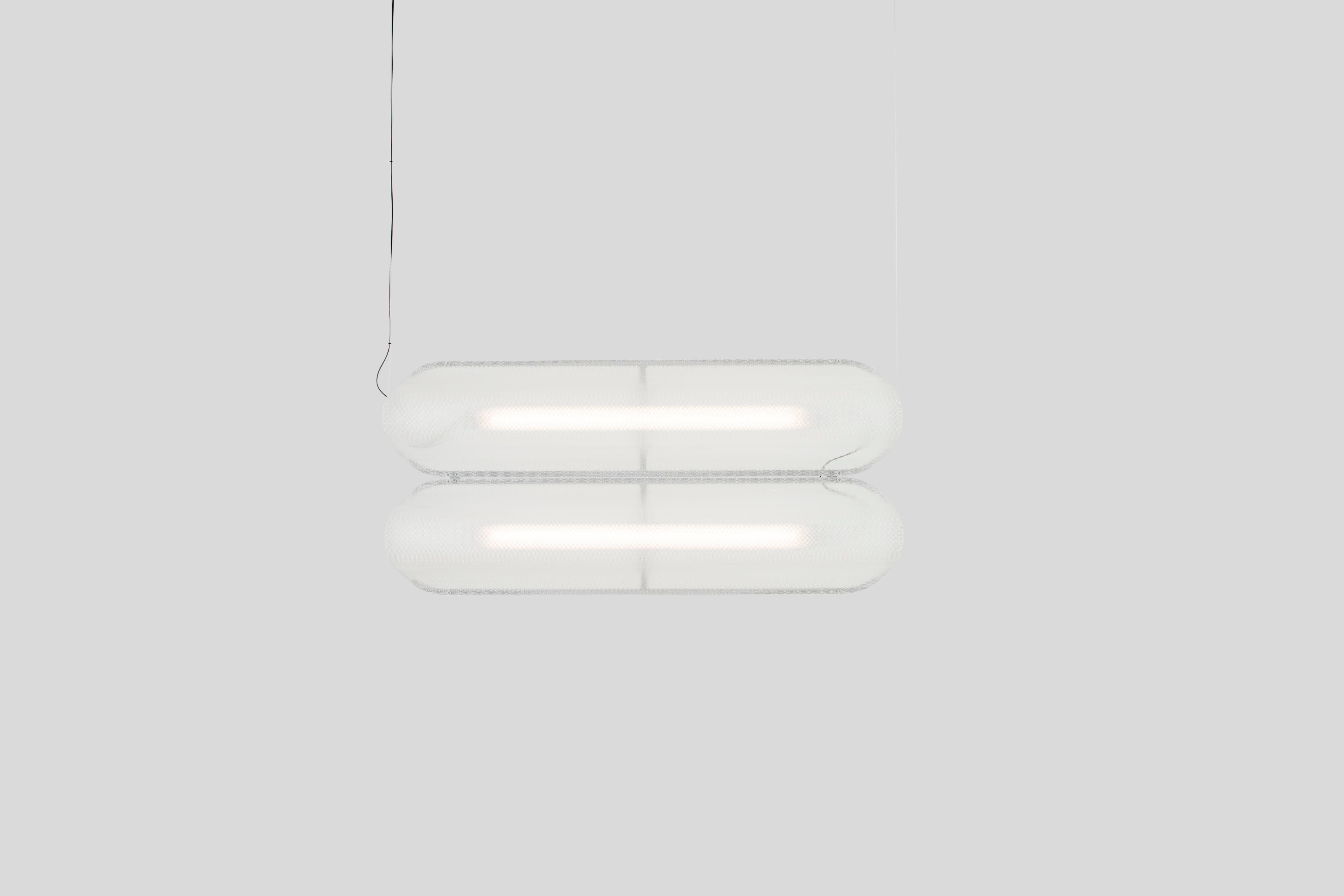 VALE - Pendant lamp
Design: Caine Heintzman, Editor: ANDLight

The Vale series optimises functionality through its multidirectional luminescence while diffusing soft ambient light.

Materials
– Acrylic
– Aluminum

Dimensions:
102 x 30 x 23