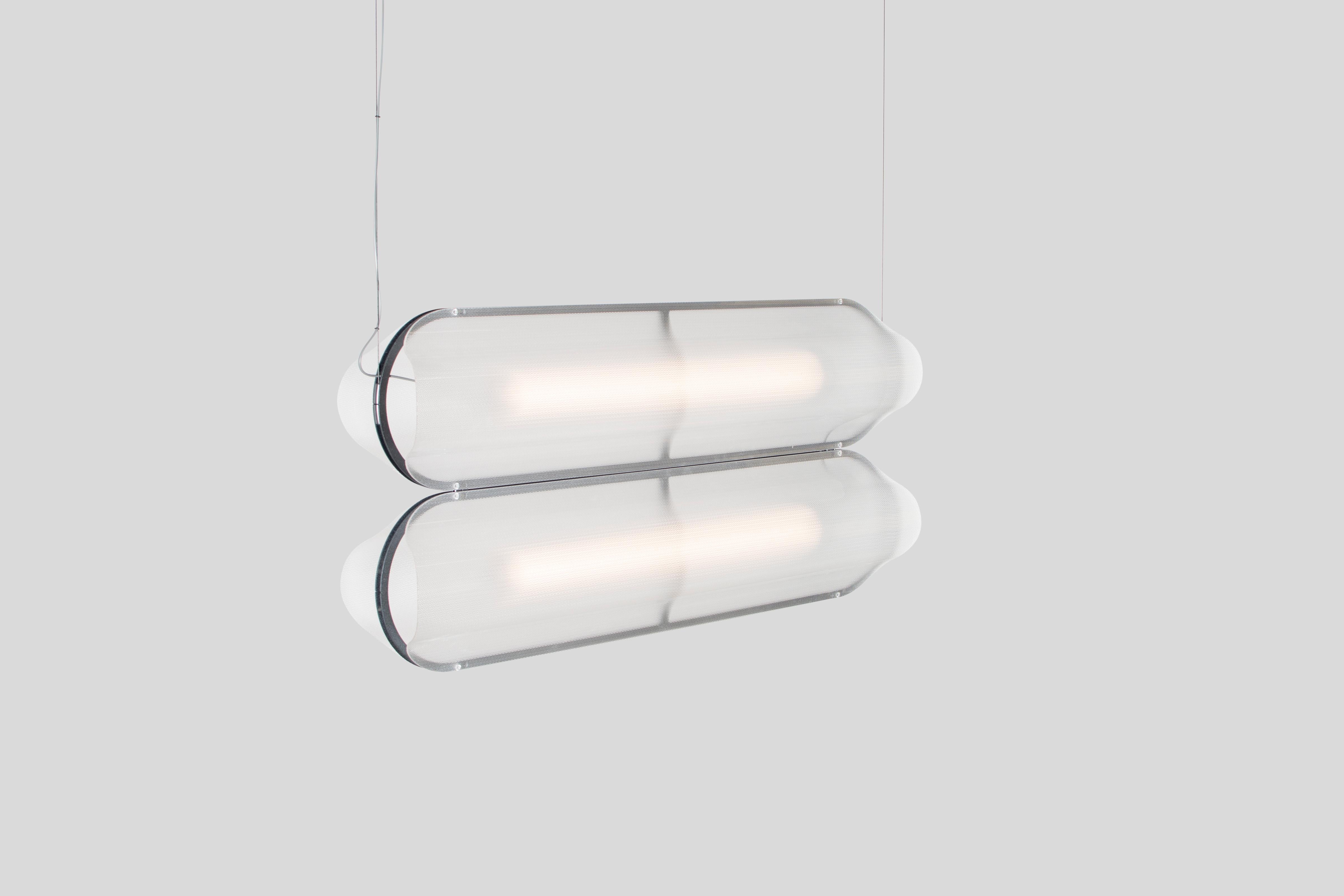 Organic Modern Contemporary Pendant Lamp VALE, Horizontal 2-Top For Sale