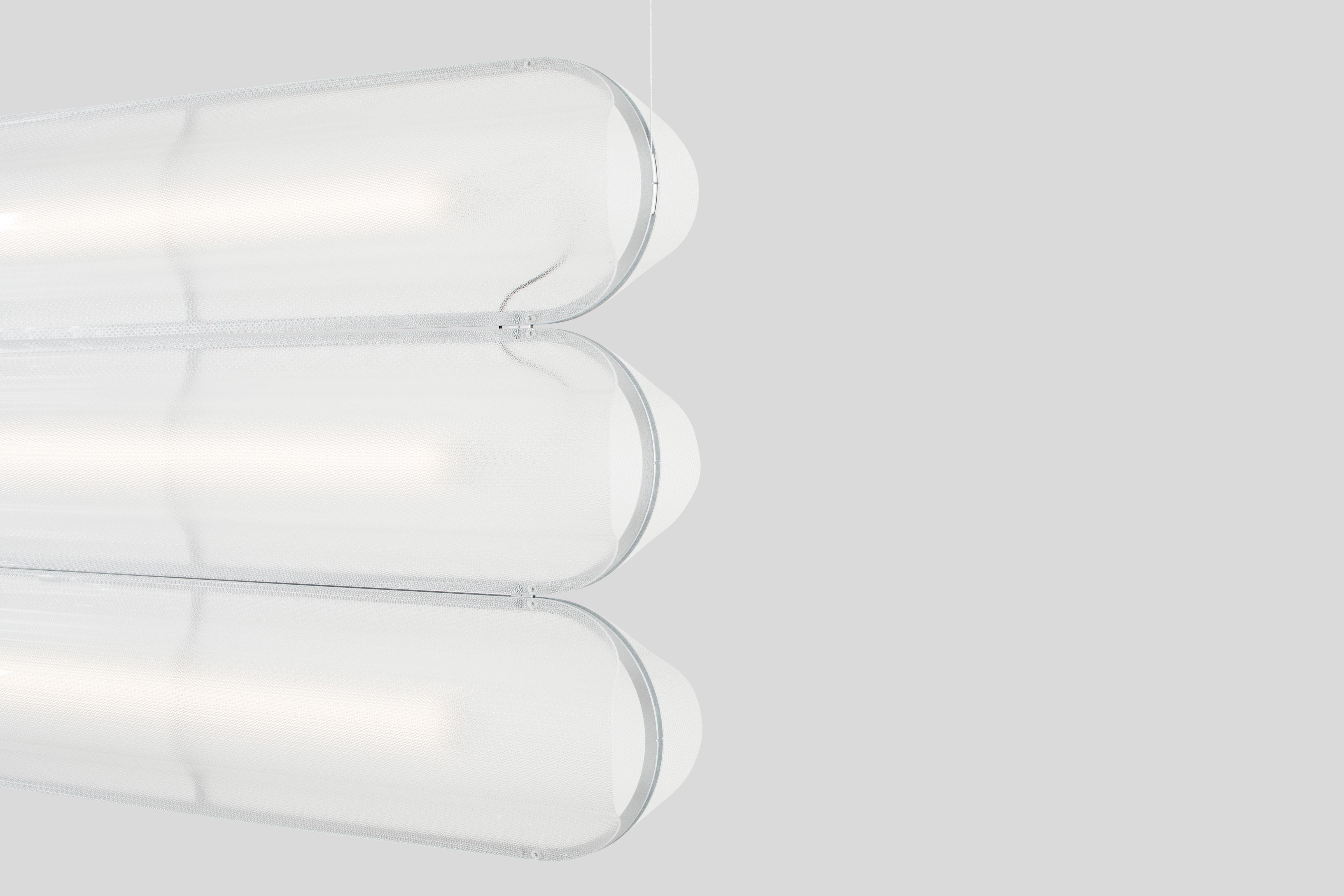 Organic Modern Contemporary Pendant Lamp VALE, Horizontal 3-Top For Sale