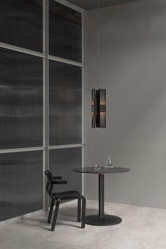 Lampe à suspension contemporaine 'Vector 3' par A-N-D, Black Steel