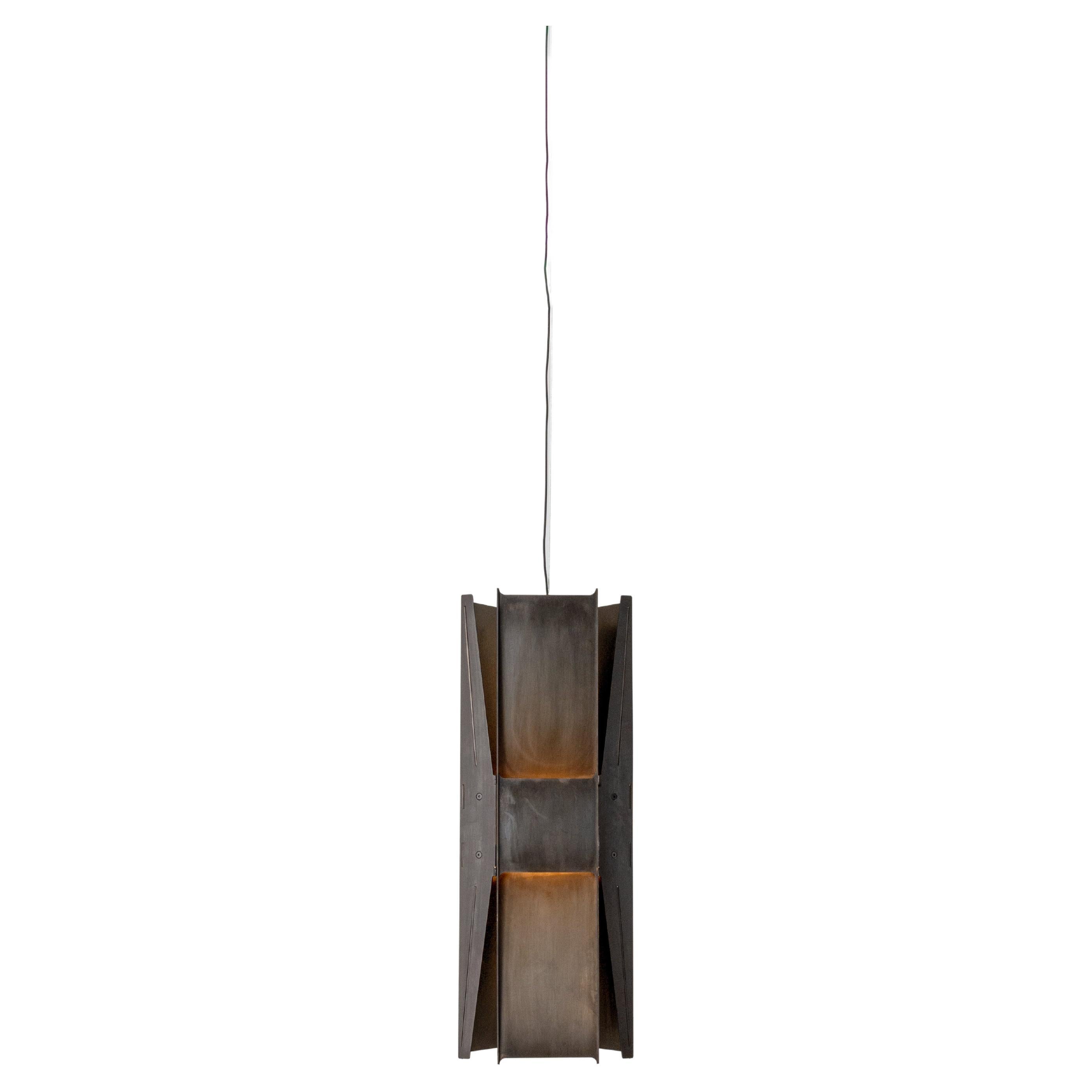 Contemporary Pendant Lamp 'Vector 3' by A-N-D, Black Steel