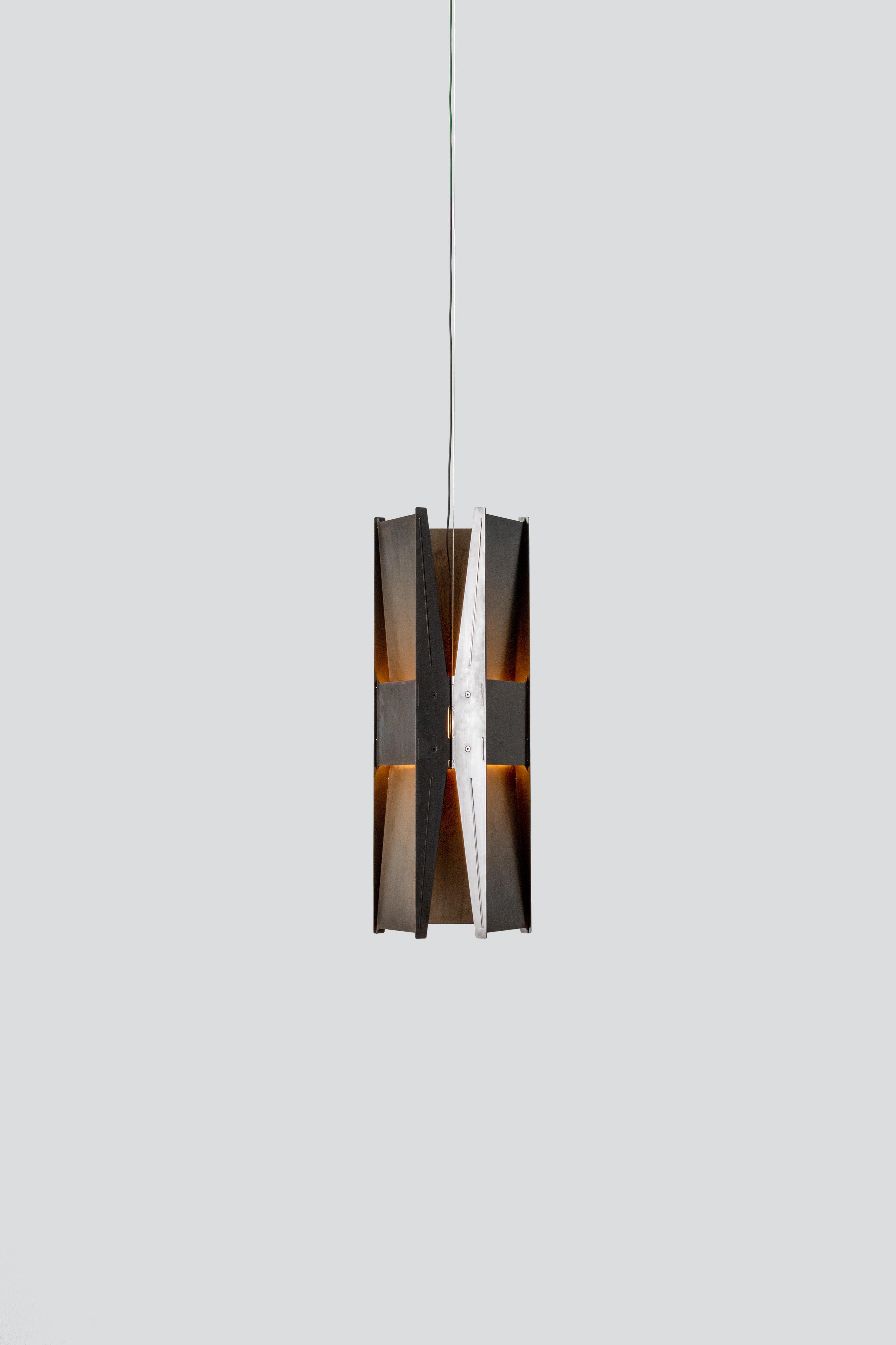 Contemporary Pendant Lamp 'Vector 3' by A-N-D, Polished Steel For Sale 5