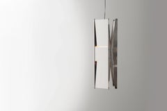 Contemporary Pendant Lamp 'Vector 3' by A-N-D, Polished Steel