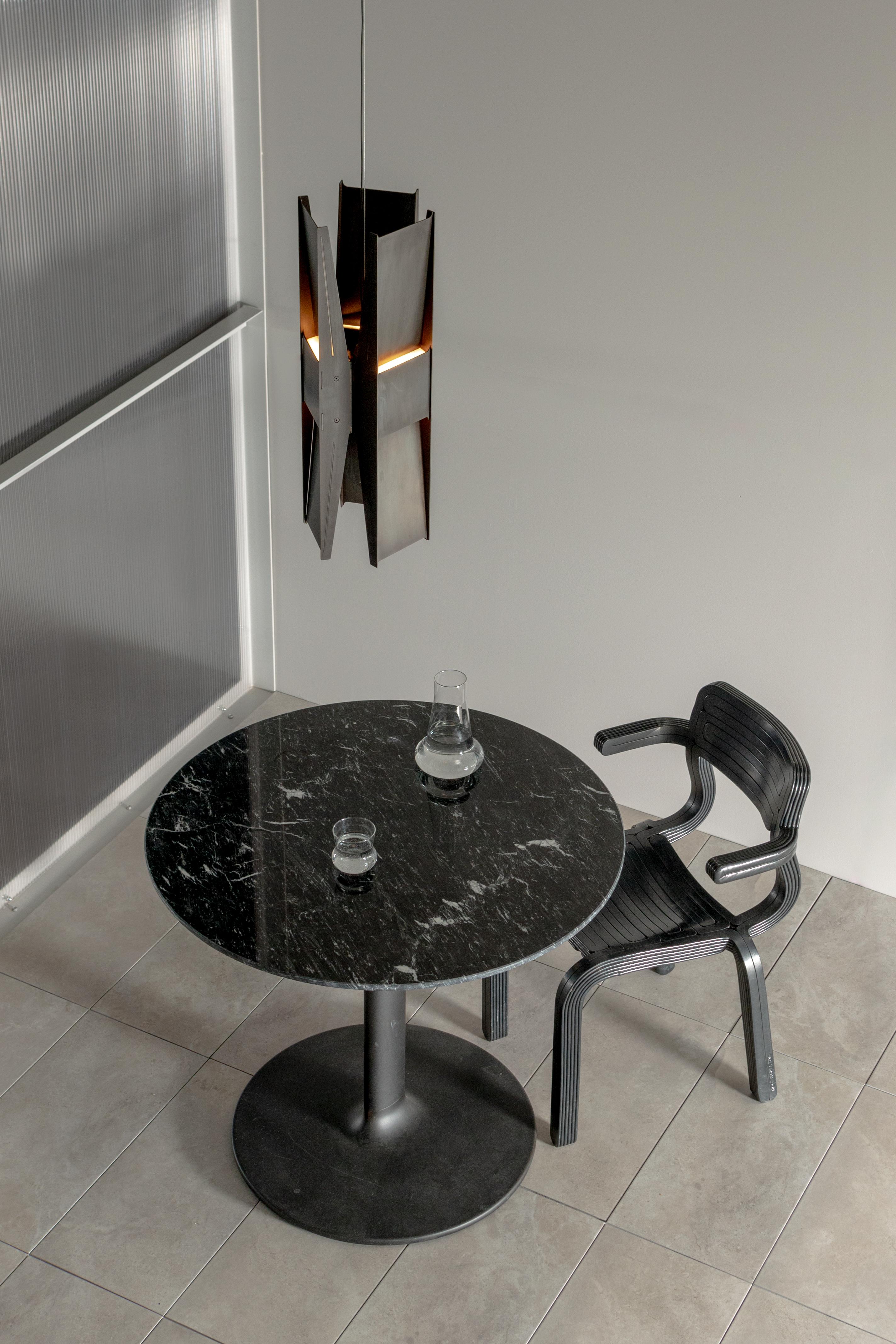 Contemporary Pendant Lamp 'Vector 3' by A-N-D, Polished Steel For Sale 4