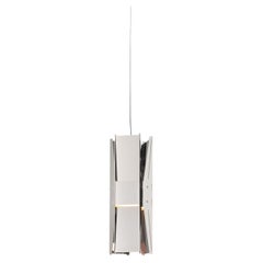 Contemporary Pendant Lamp 'Vector 3' by A-N-D, Polished Steel