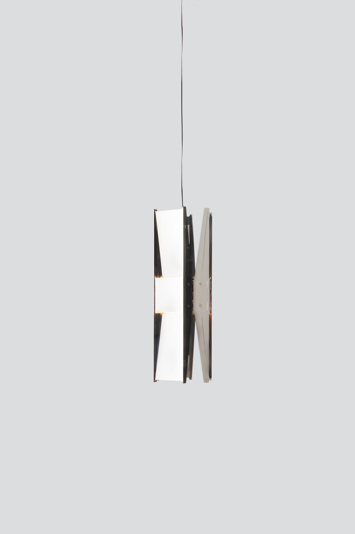 Contemporary Pendant Lamp 'Vector 3' by A-N-D, Weathered Steel For Sale 5