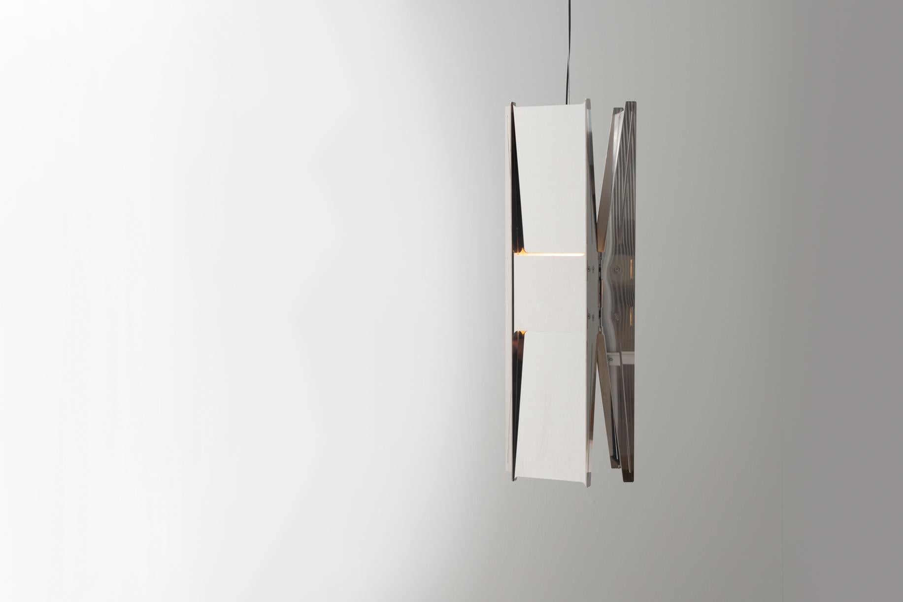 Contemporary Pendant Lamp 'Vector 3' by A-N-D, Weathered Steel For Sale 6