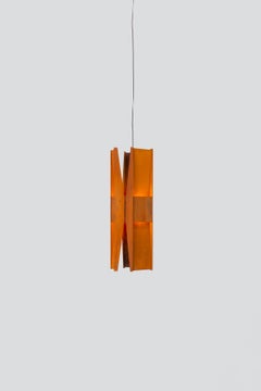 Contemporary Pendant Lamp 'Vector 3' by A-N-D, Weathered Steel