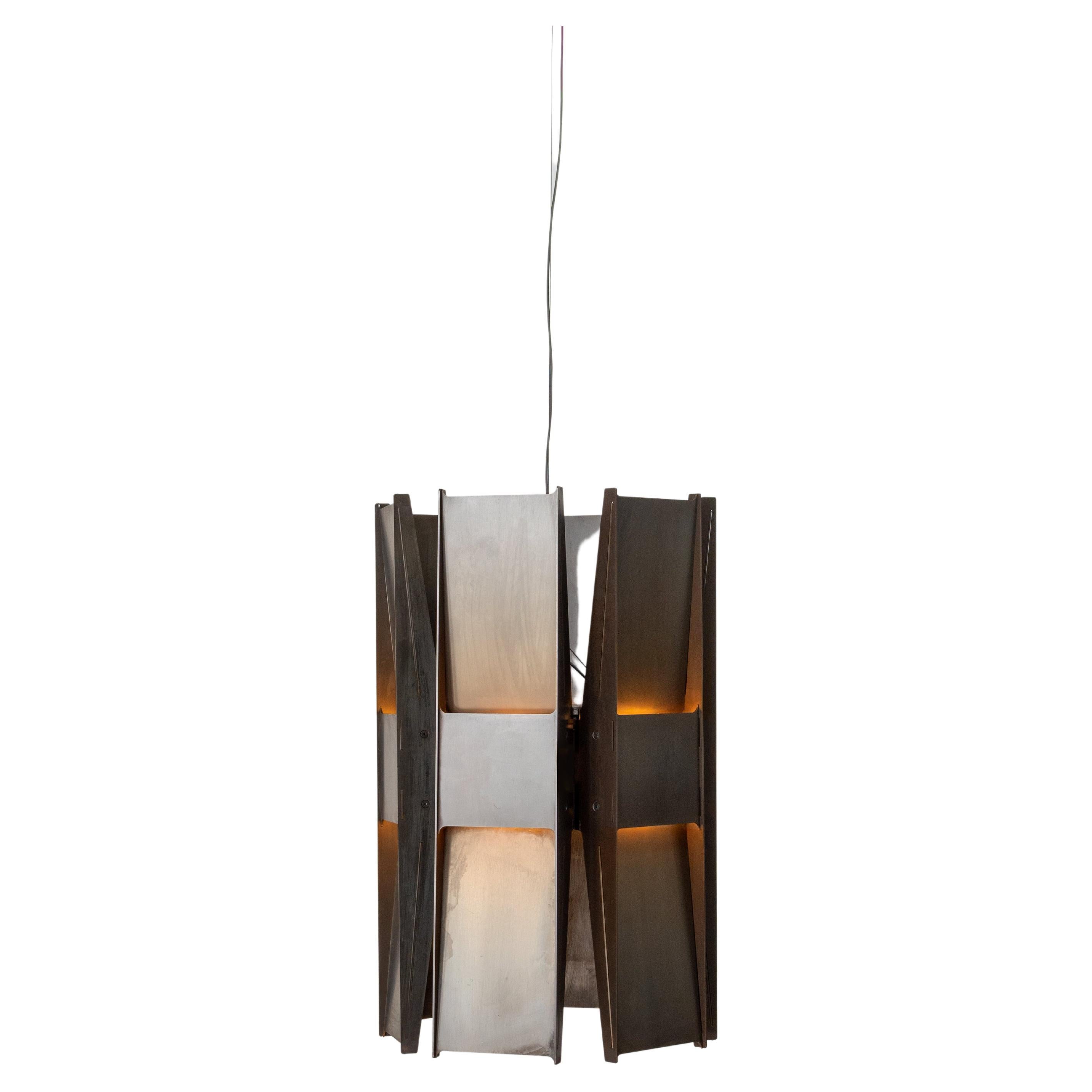 Contemporary Pendant Lamp 'Vector 6' by A-N-D, Black Steel