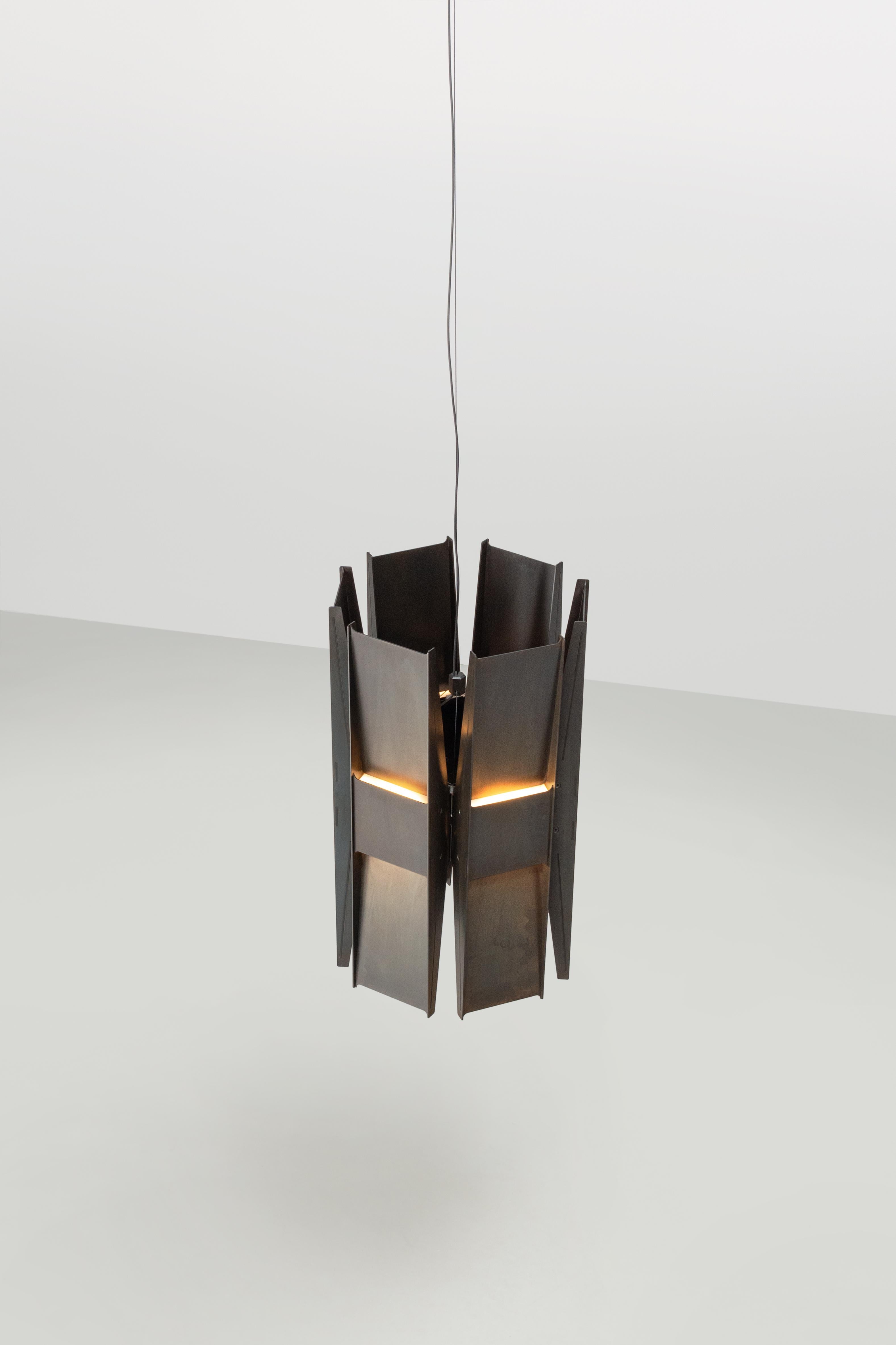 Contemporary Pendant Lamp 'Vector 6' by A-N-D, Polished Steel For Sale 5
