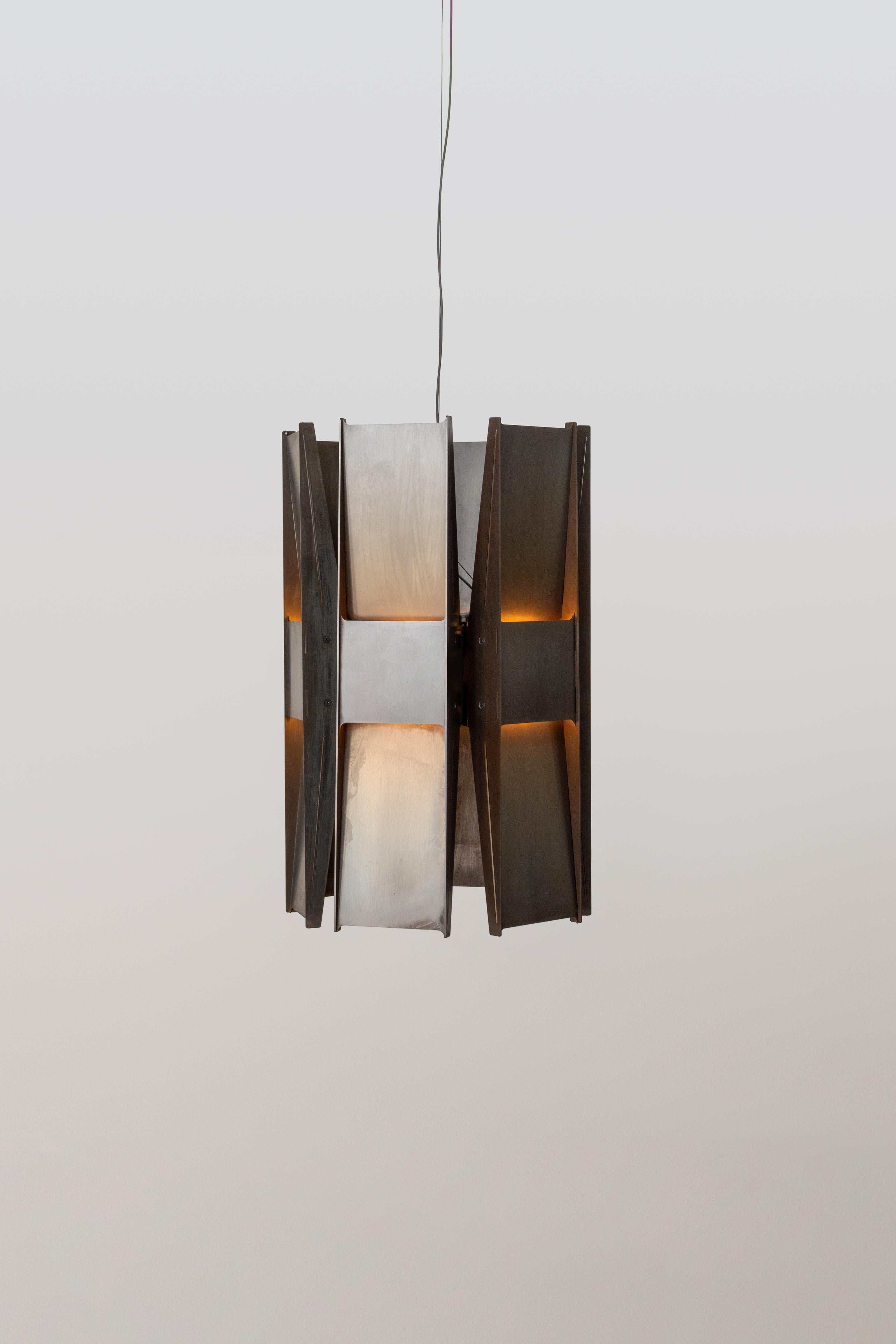 Contemporary Pendant Lamp 'Vector 6' by A-N-D, Polished Steel For Sale 4