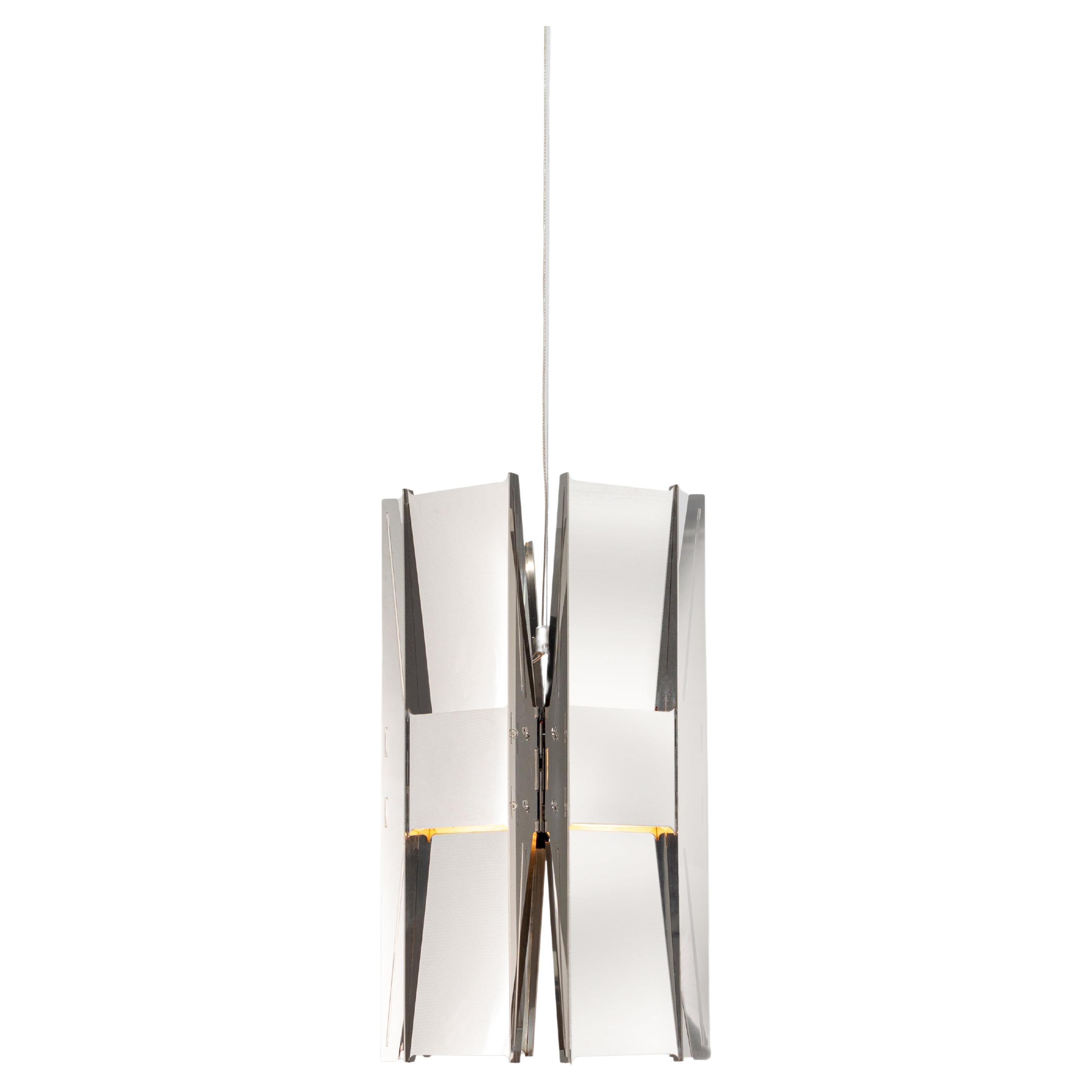 Contemporary Pendant Lamp 'Vector 6' by A-N-D, Polished Steel