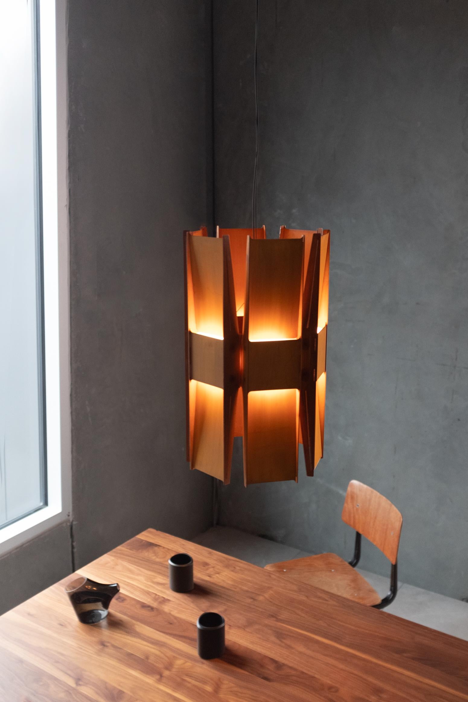 Industrial Contemporary Pendant Lamp 'Vector 6' by A-N-D, Weathered Steel For Sale