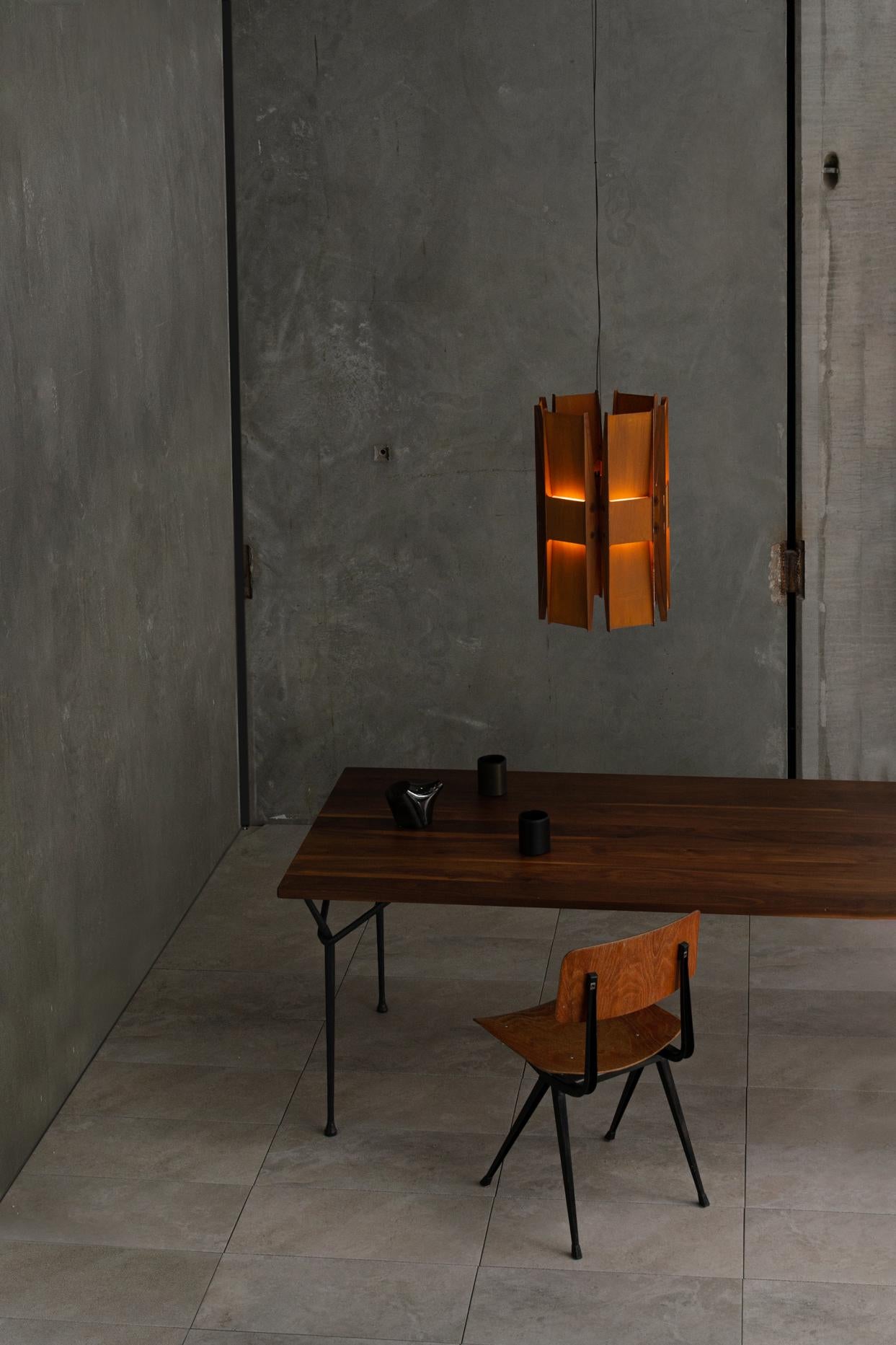 Contemporary Pendant Lamp 'Vector 6' by A-N-D, Weathered Steel For Sale 1