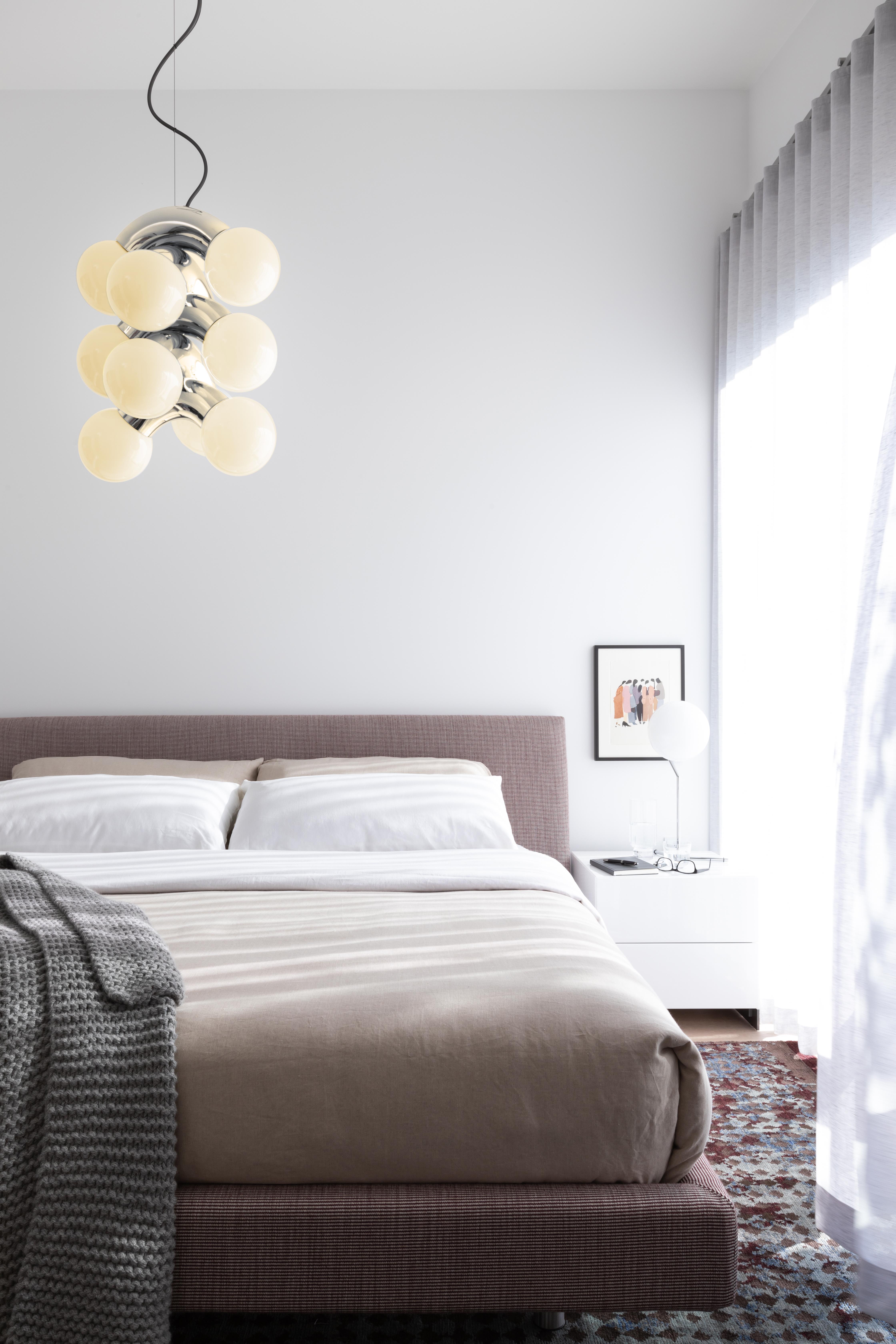 Organic Modern Contemporary Pendant Lamp VINE 5, Chrome For Sale