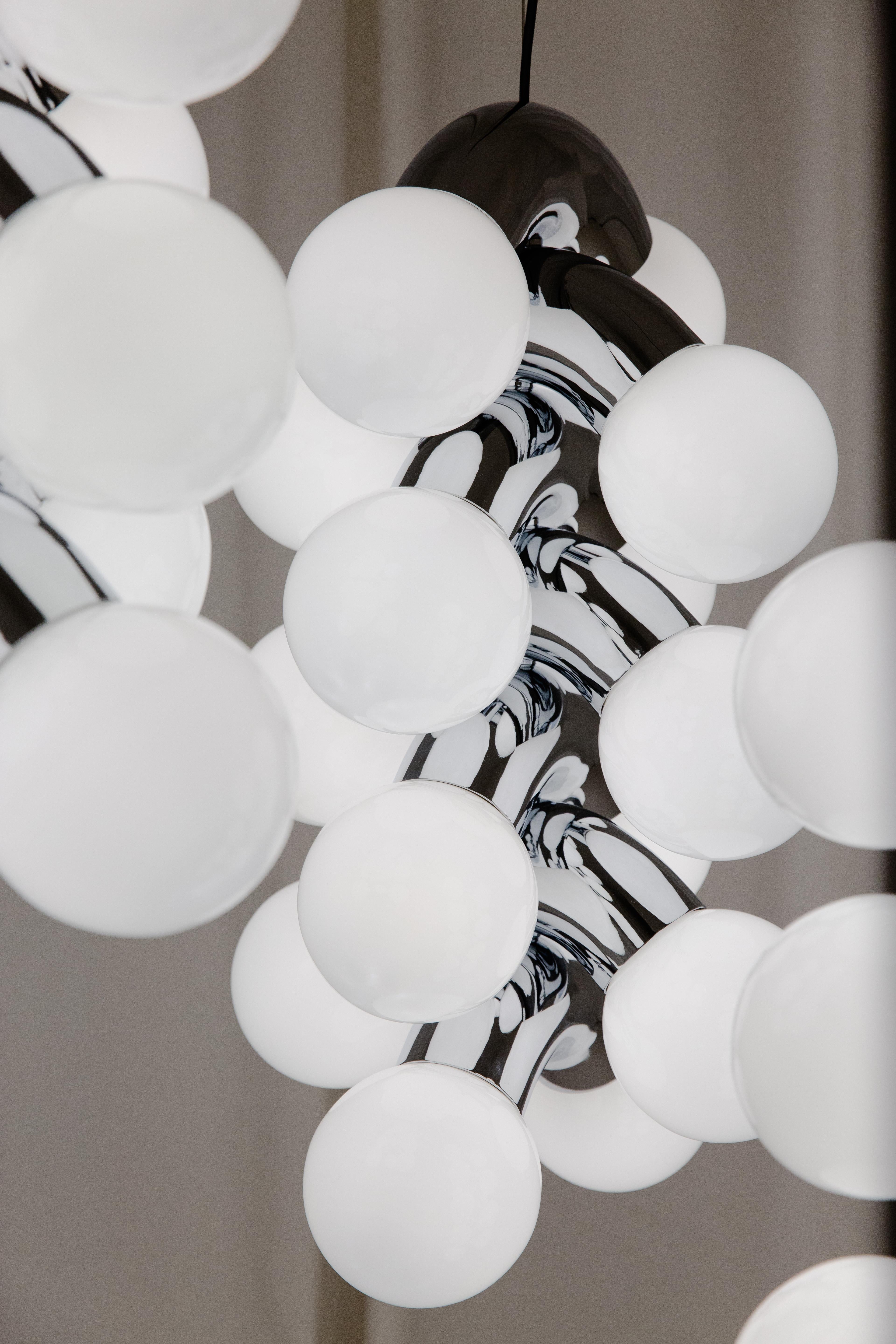 Organic Modern Contemporary Pendant Lamp Vine 7, Chrome For Sale