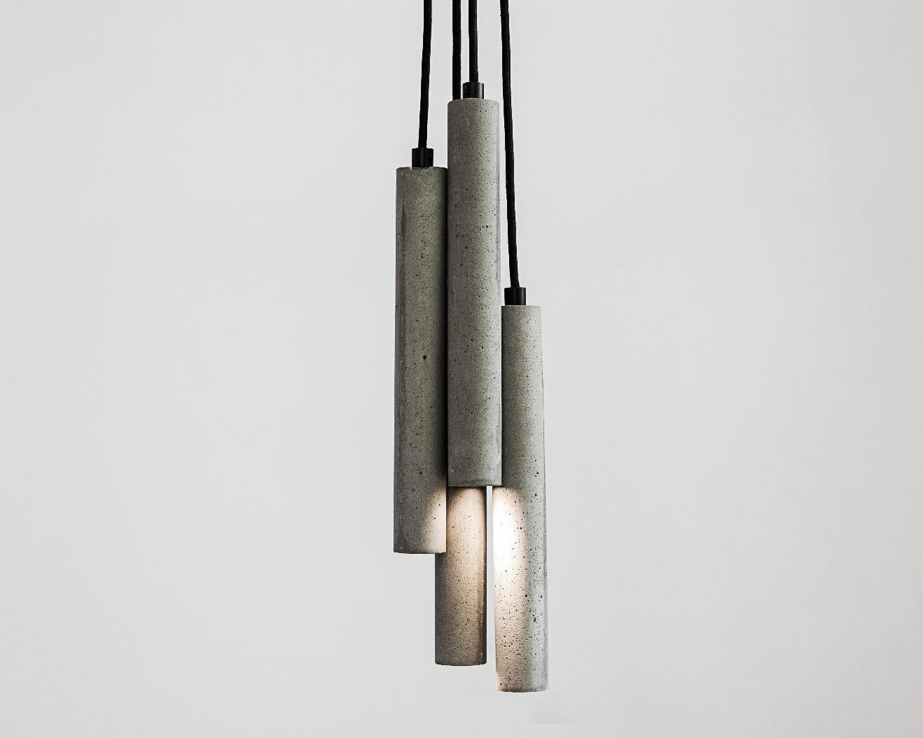 Contemporary Pendant Lamps 'Bang' in Black Lava Stone For Sale 5