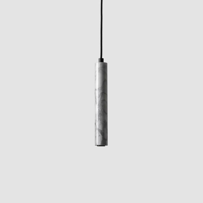 Industrial Contemporary Pendant Lamps 'Bang' in White Marble For Sale