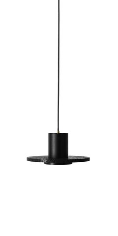 Contemporary Pendant Lamps 'Calm' in Black Lava Stone 'medium'