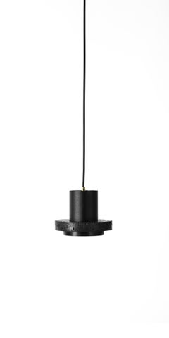Contemporary Pendant Lamps 'Calm' in Black Lava Stone 'Small'