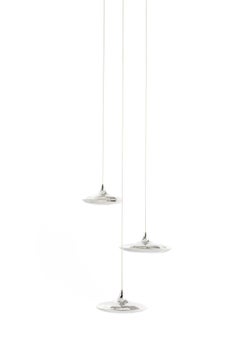 Contemporary Pendant Lamps ‘Lampin 15’ (3 set) inox by Zieta