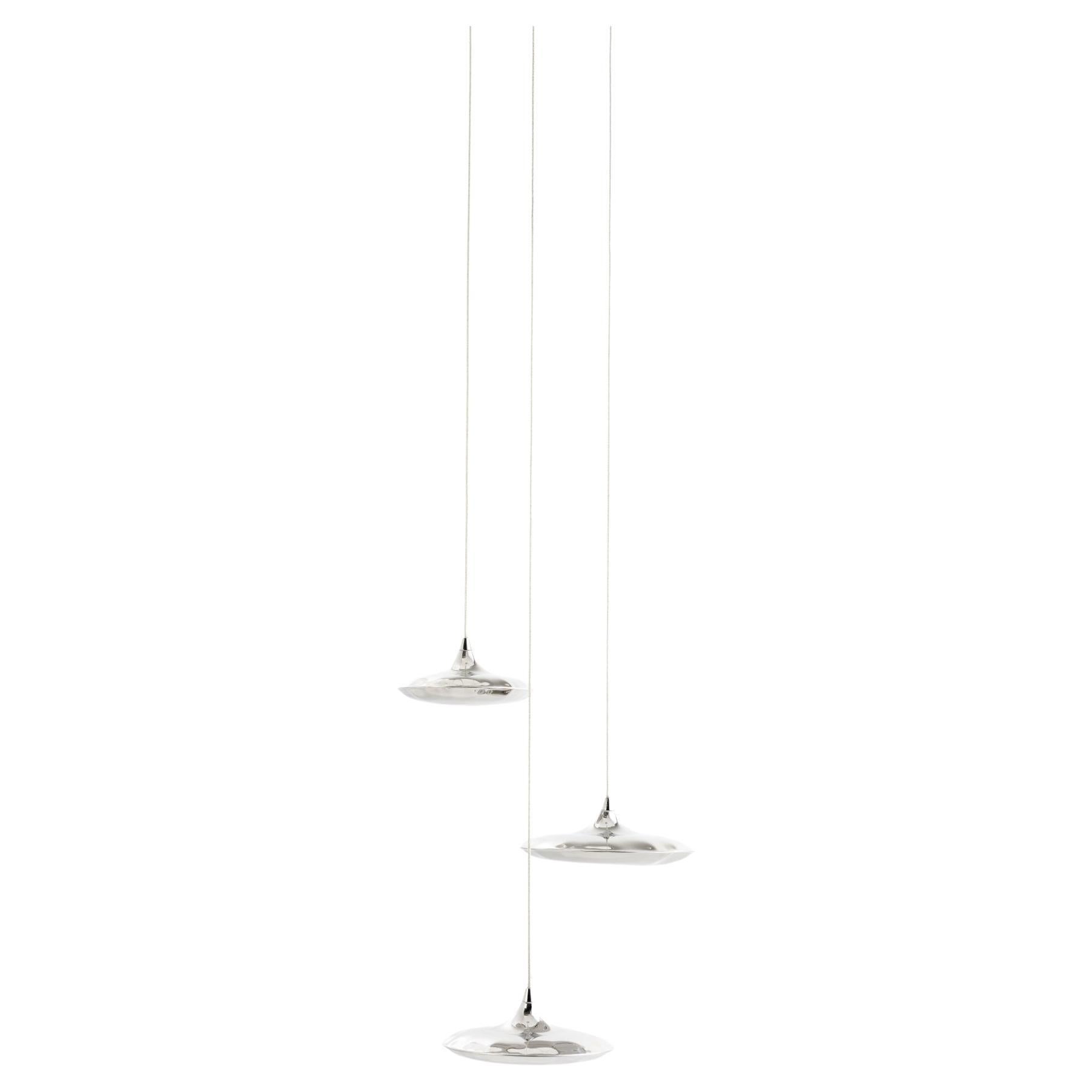 Lámparas colgantes contemporáneas 'Lampin 15' (juego de 3) inox by Zieta