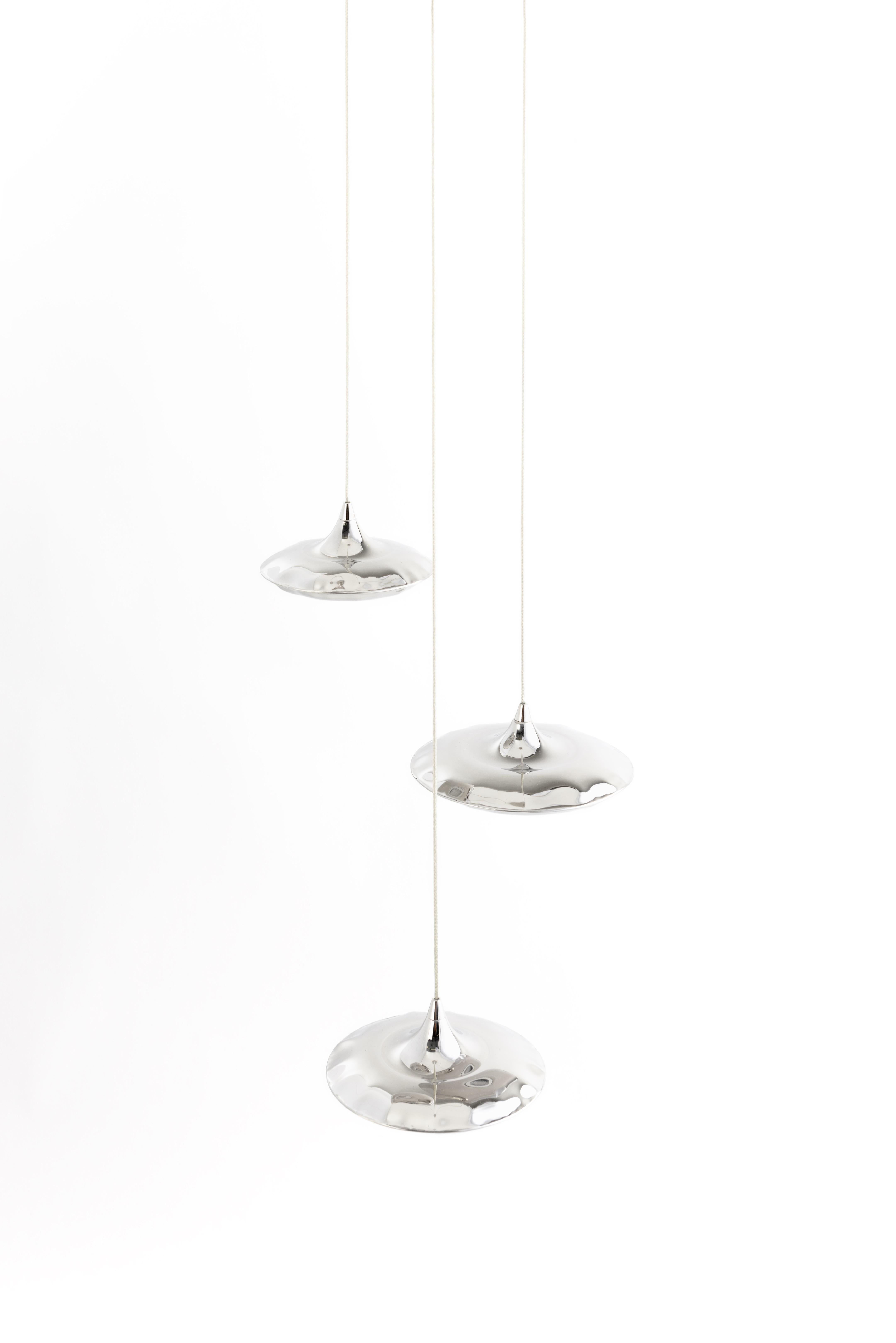 Lámparas colgantes contemporáneas 'Lampin 17' (juego de 3) inox by Zieta Moderno orgánico en venta