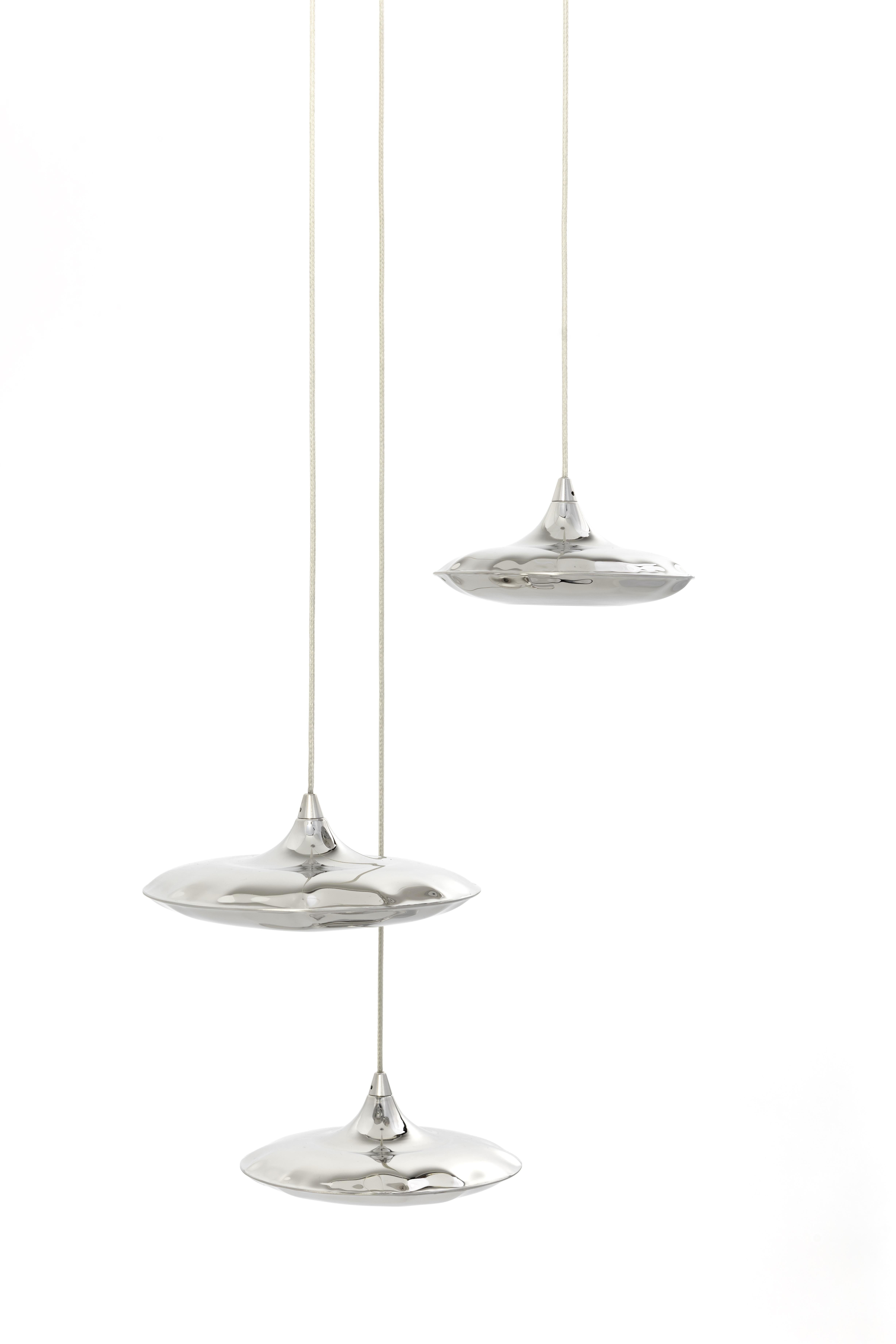 Lámparas colgantes contemporáneas 'Lampin 17' (juego de 3) inox by Zieta Polaco en venta