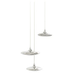 Contemporary Pendant Lamps ‘Lampin 17’ (3 set) inox by Zieta