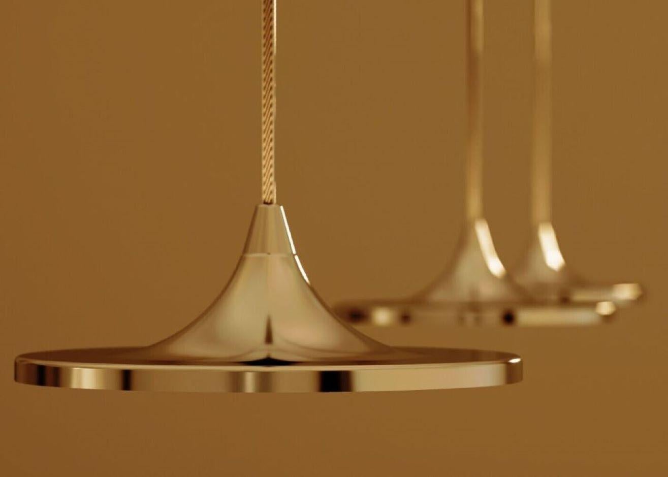 Organico moderno Lampade a sospensione Contemporary 'Luna' (3 set) Inox di Zieta in vendita