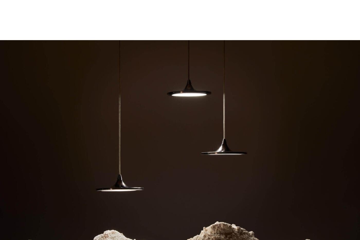 XXI secolo e contemporaneo Lampade a sospensione Contemporary 'Luna' (3 set) Inox di Zieta in vendita