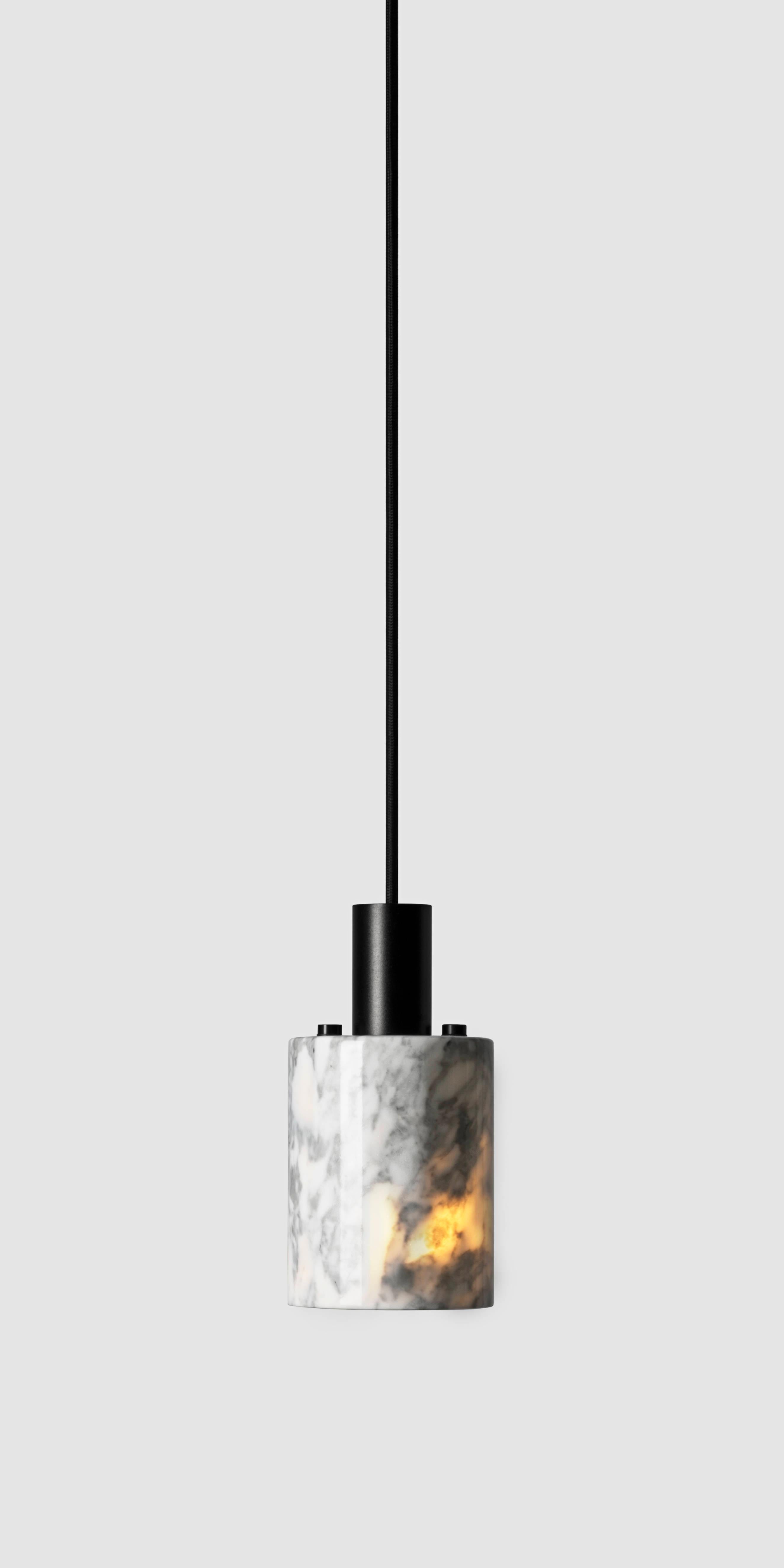 Contemporary Pendant Lamps 'N' in Black Lava Stone For Sale 2