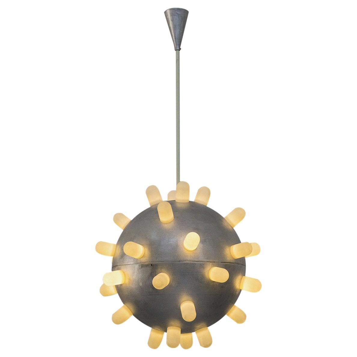 Contemporary Pendant Light by Niccolo Spirito in Aluminum and Abs Niples For Sale