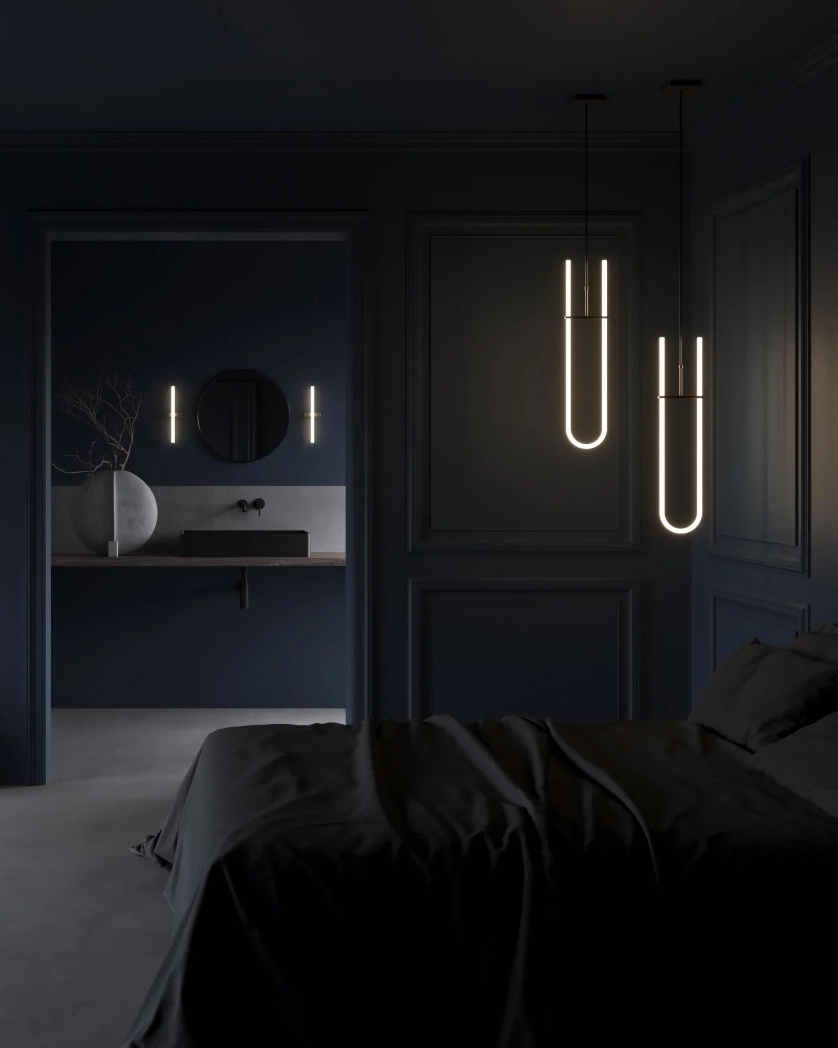 Moderne Lampe suspendue contemporaine, métal et acrylique, Design/One. en vente