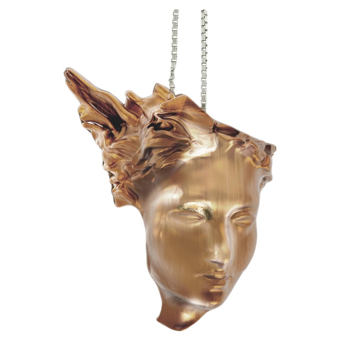 Contemporary Pendant Necklace in Brass For Sale 4