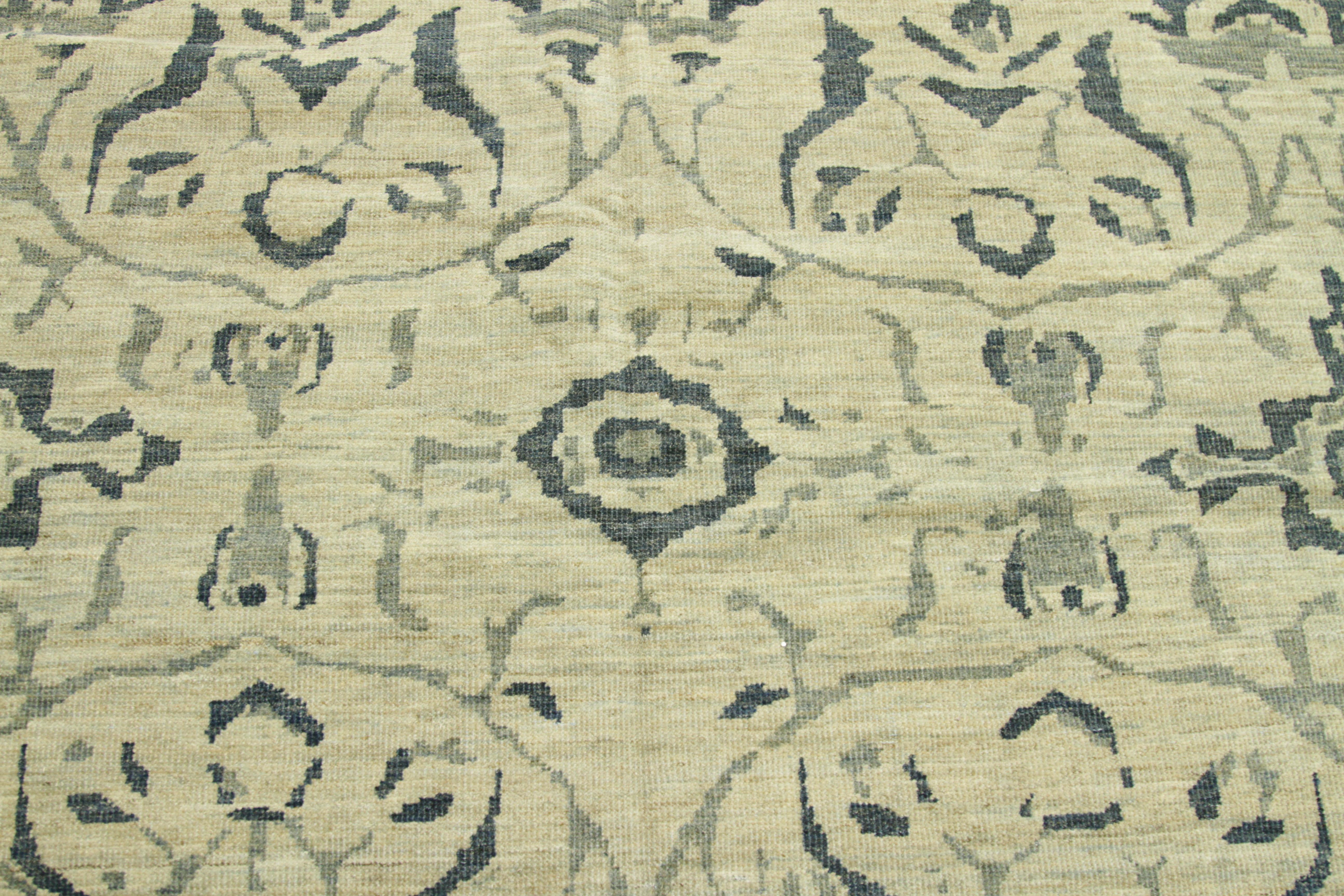 Zeitgenössischer persischer Teppich Sultanabad-Design mit blauen und grauen „Boteh“-Details im Angebot 4