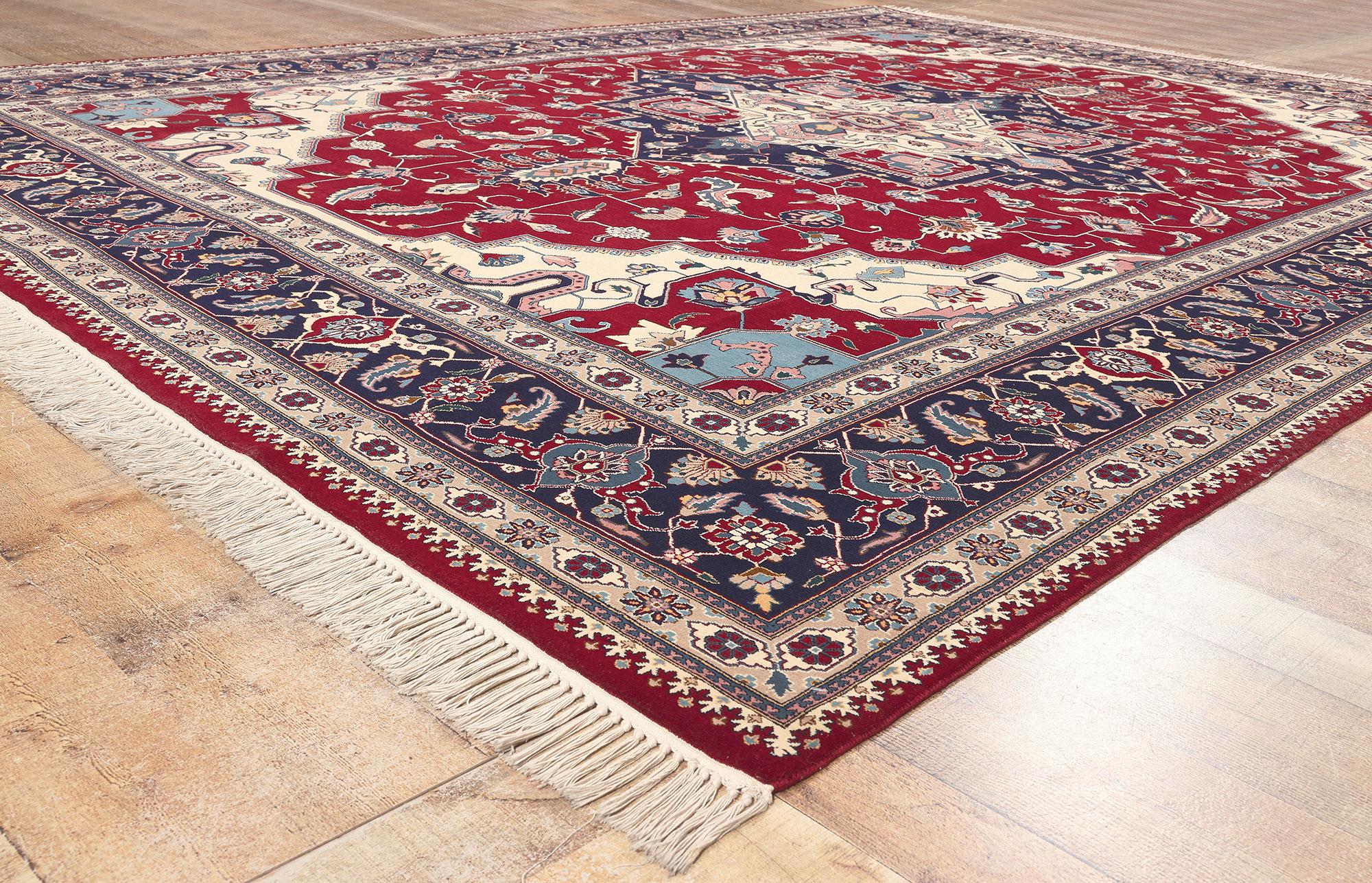 Vintage Pakistani Serapi Rug, Stately Elegance Meets Timeless Appeal For Sale 1