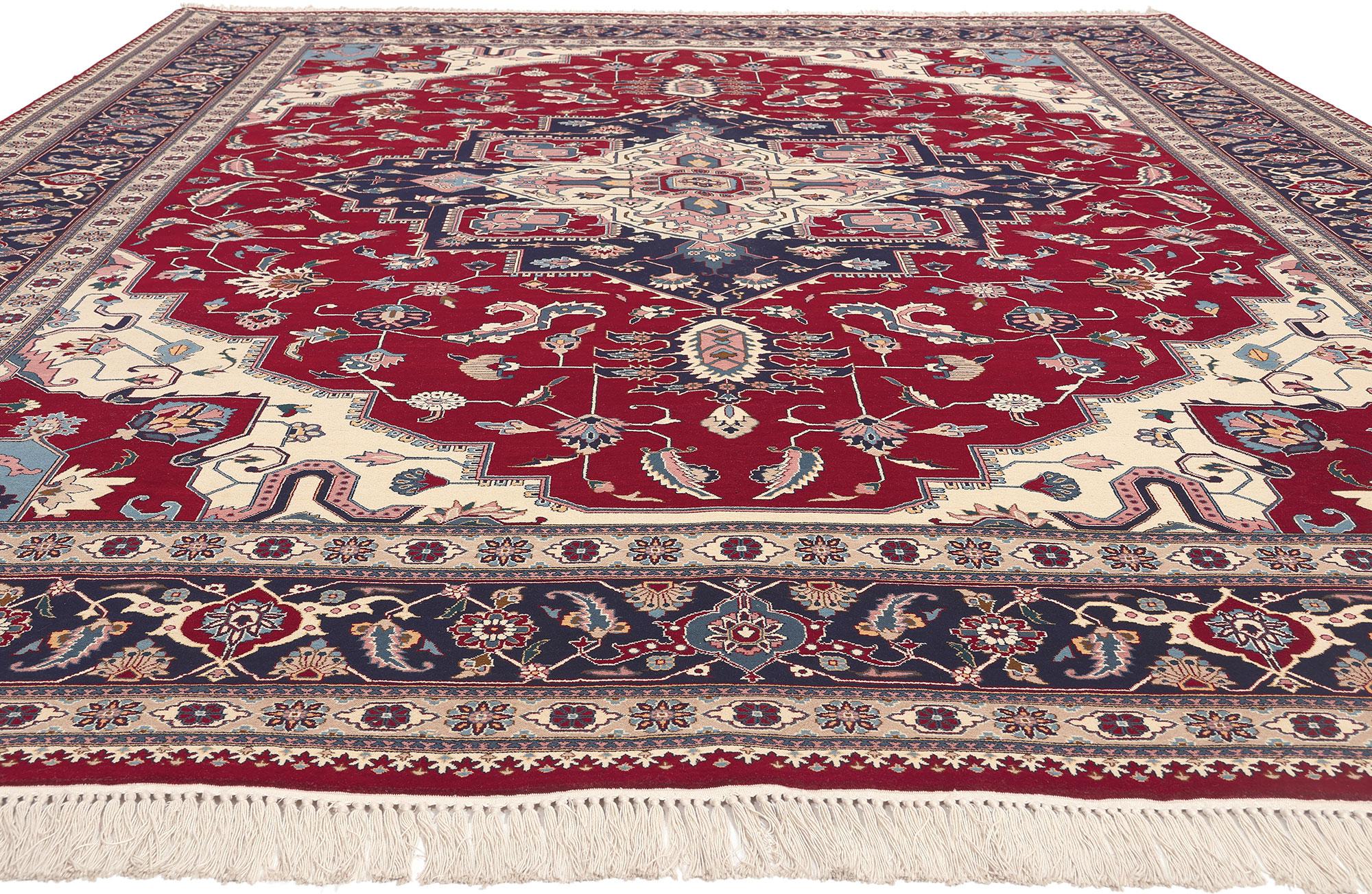 Hand-Knotted Vintage Pakistani Serapi Rug, Stately Elegance Meets Timeless Appeal For Sale