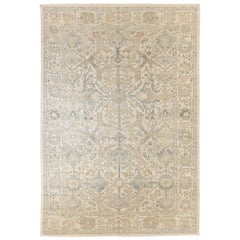 Contemporary Persian Sultanabad Rug with Gray and Beige Herati Details
