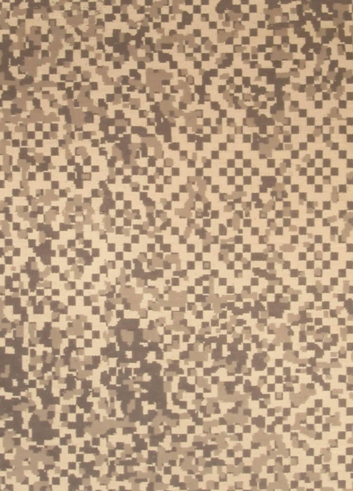 Contemporary Petra design beige and brown handmade wool rug by Doris Leslie Blau
Size: 12'0