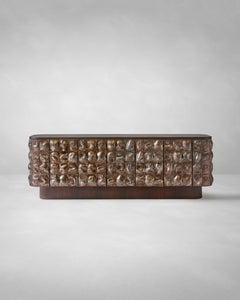 Contemporary Petrol Ceramic Tile Credenza Cabinet by REM Atelier, Netherlands