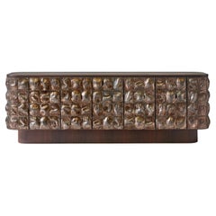 Contemporary Petrol Ceramic Tile Credenza Cabinet by REM Atelier, Netherlands