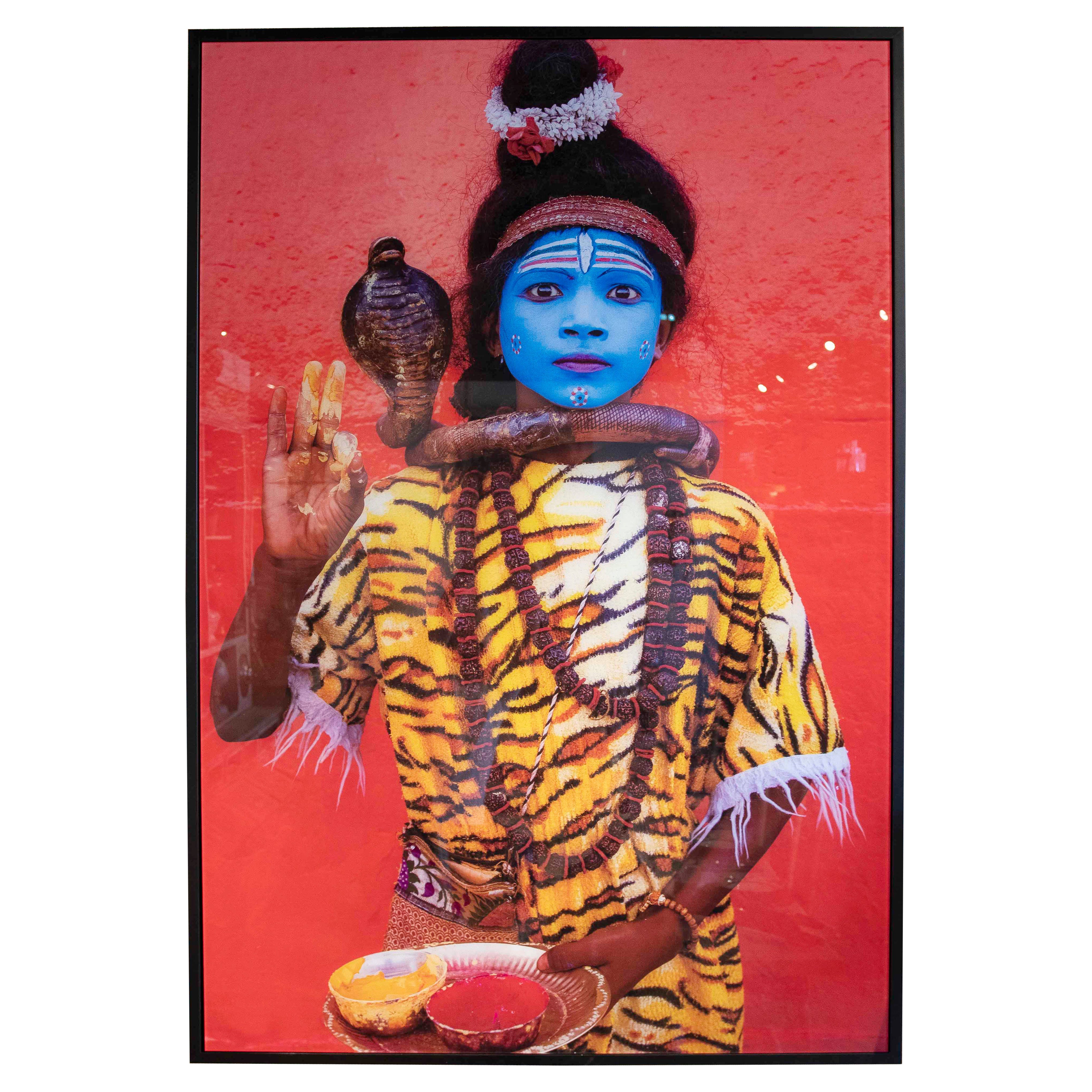 Contemporary Photography of Young Man as Shiva, Hindu Ritual Art, India For Sale