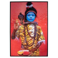 Contemporary Photography of Young Man as Shiva, Hindu Ritual Art, India