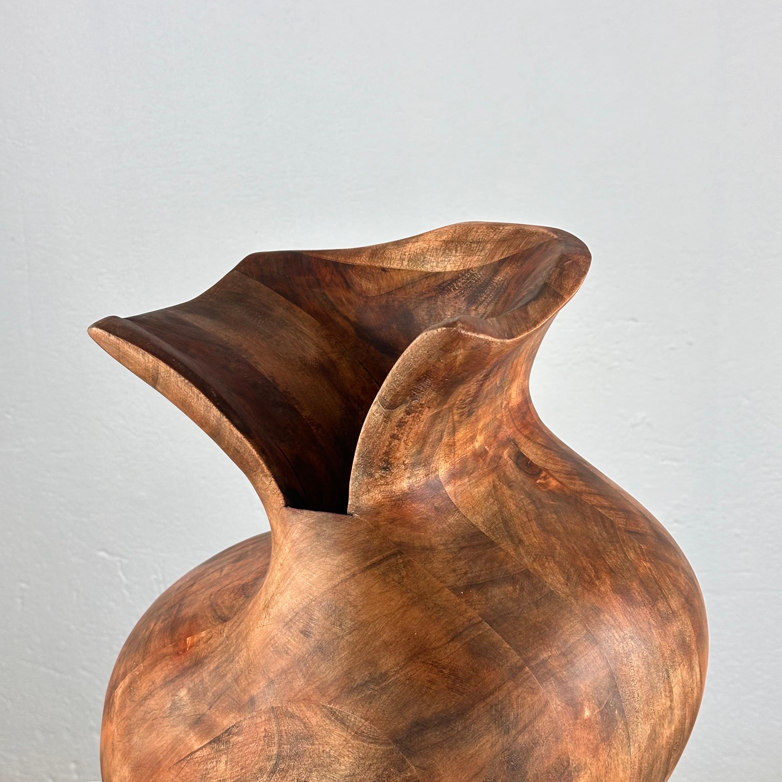 Phytomorphic Sculptural Wooden Vase, 1960, Italy For Sale 4