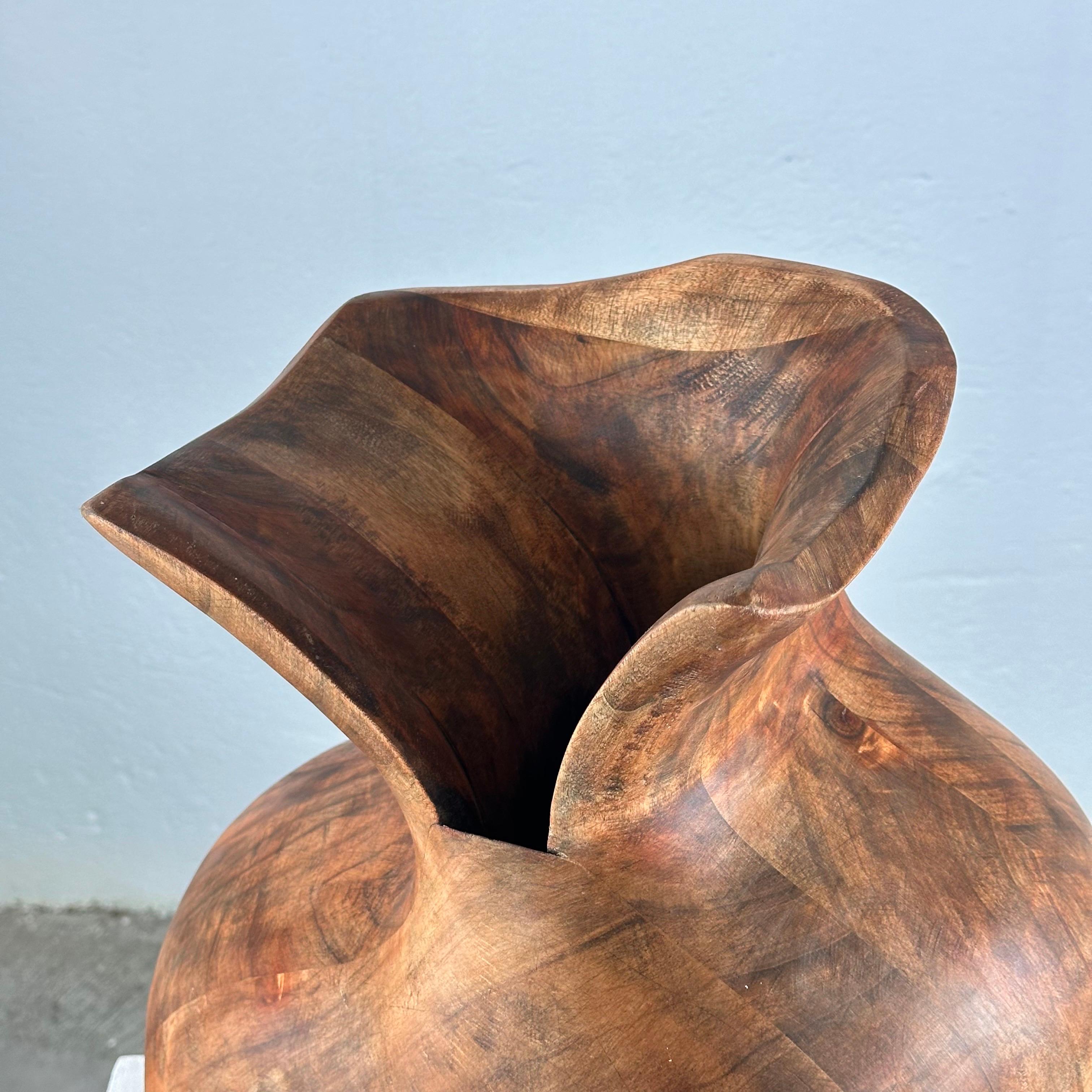 Vaso di legno scultoreo fitomorfo, 1960, Italia in vendita 4